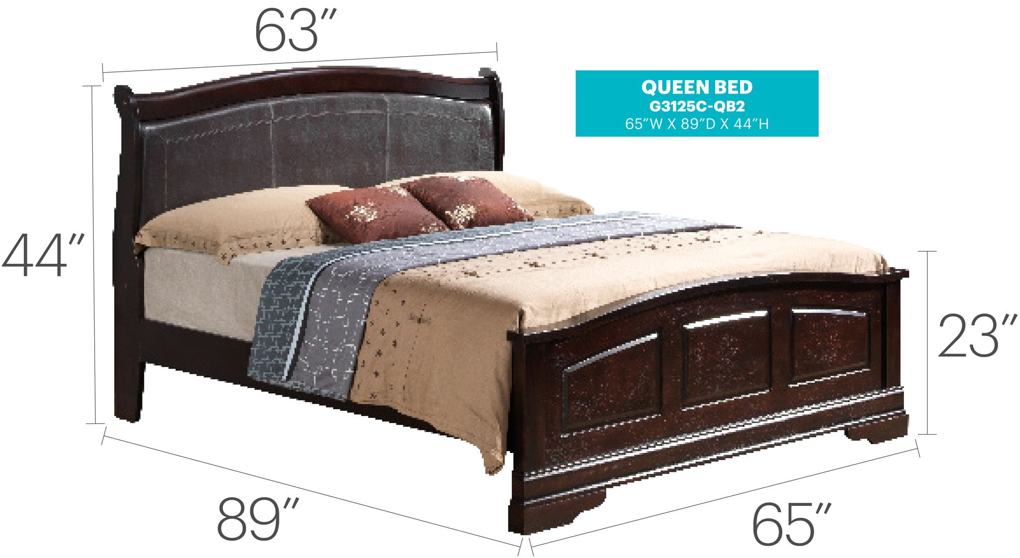 Panel Sleigh Bed Elegantly Crafted
