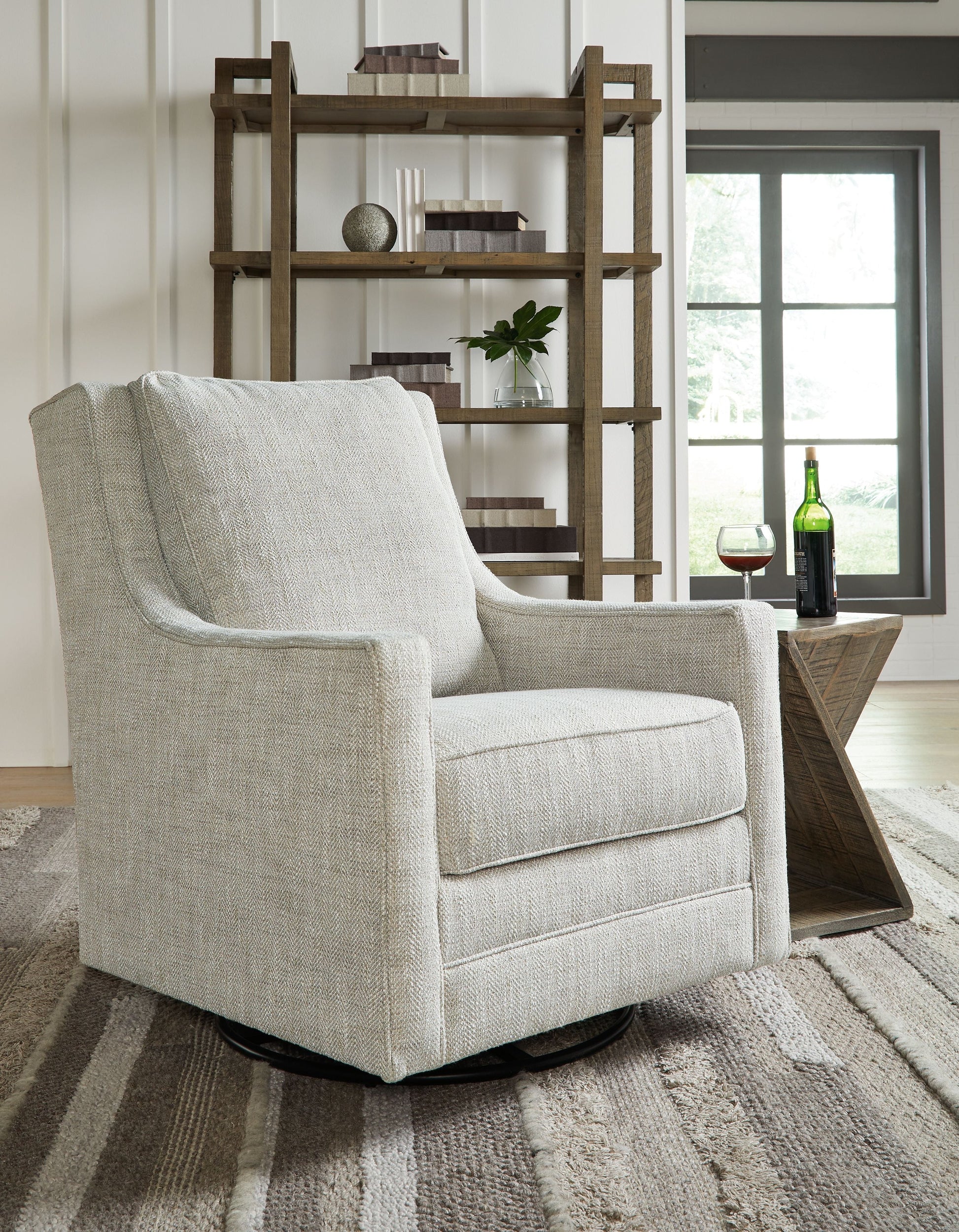 Signature Design by Ashley® Kambria - Fog - Swivel Glider Accent Chair | Meri Furniture