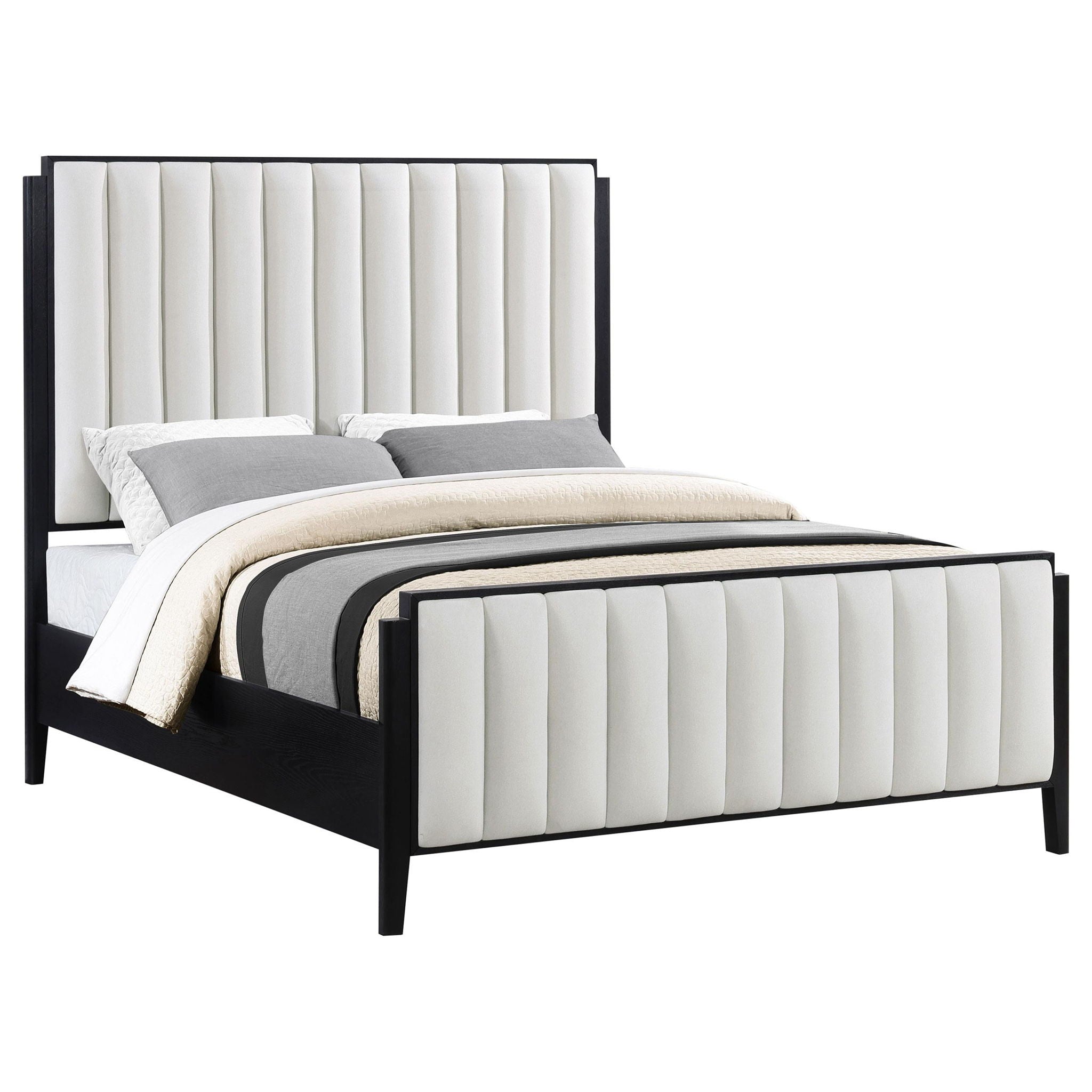 Brookmead 60-inch Upholstered Queen Bed Black