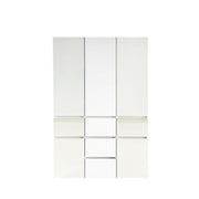 Elise - Modular Wood Closet System With Mirror In Versatile Storage Solution - White