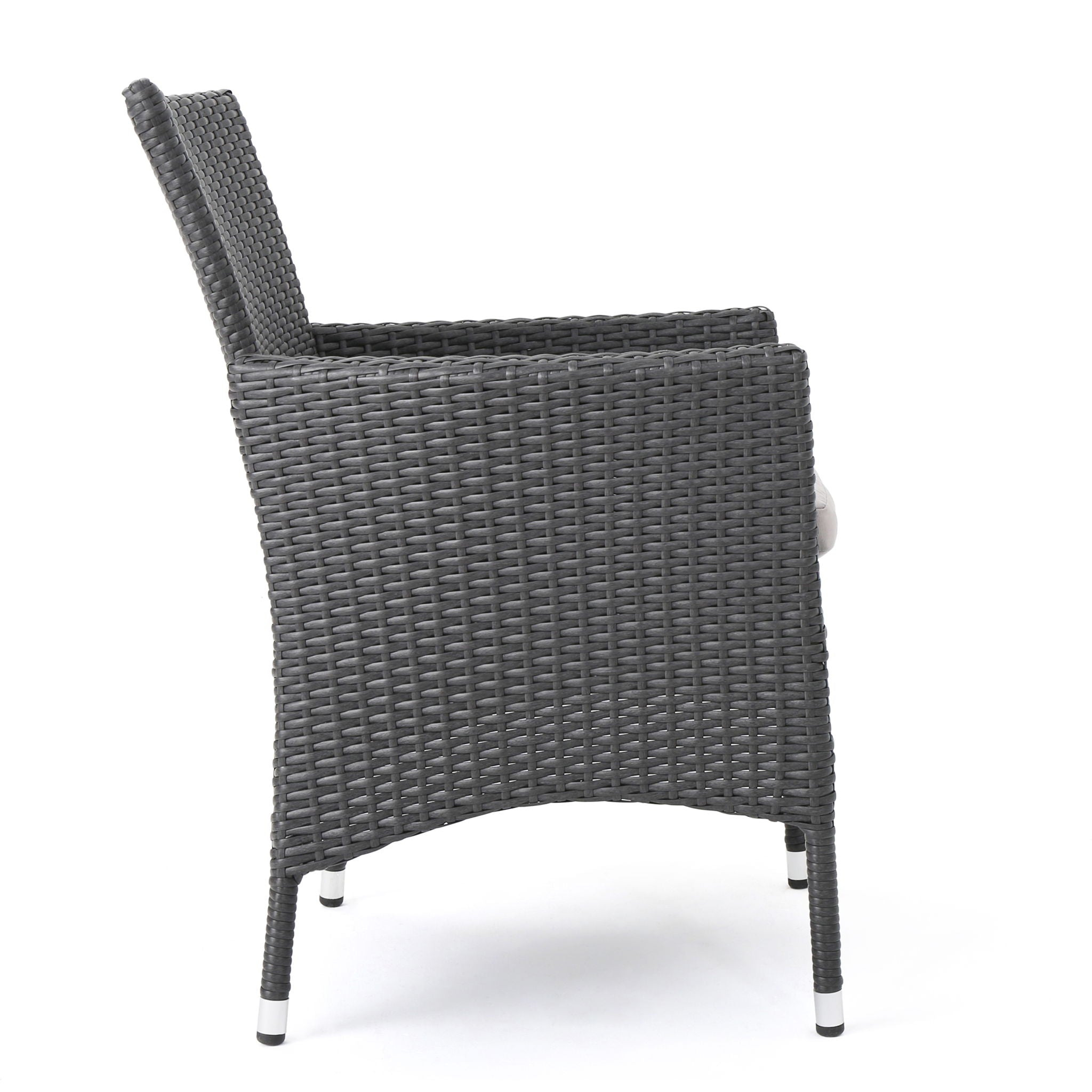 Dimensional Outdoor Dining Chair With Cushion Seat And Iron Frame (Set of 2)