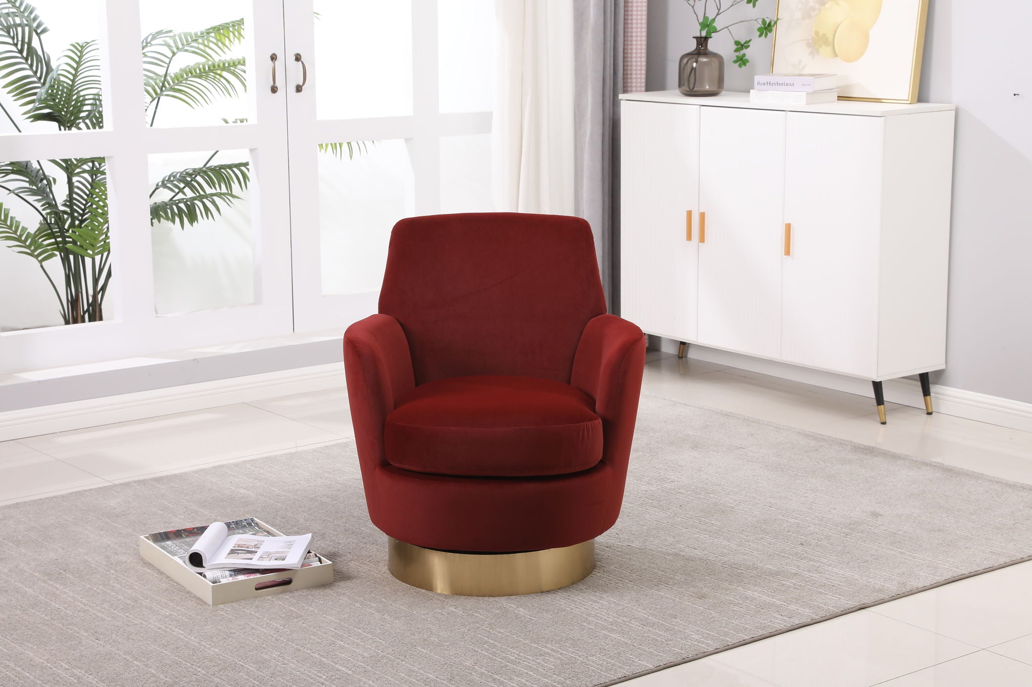 Teddy Swivel Barrel Chair, Swivel Accent Chairs Armchair For Living Room