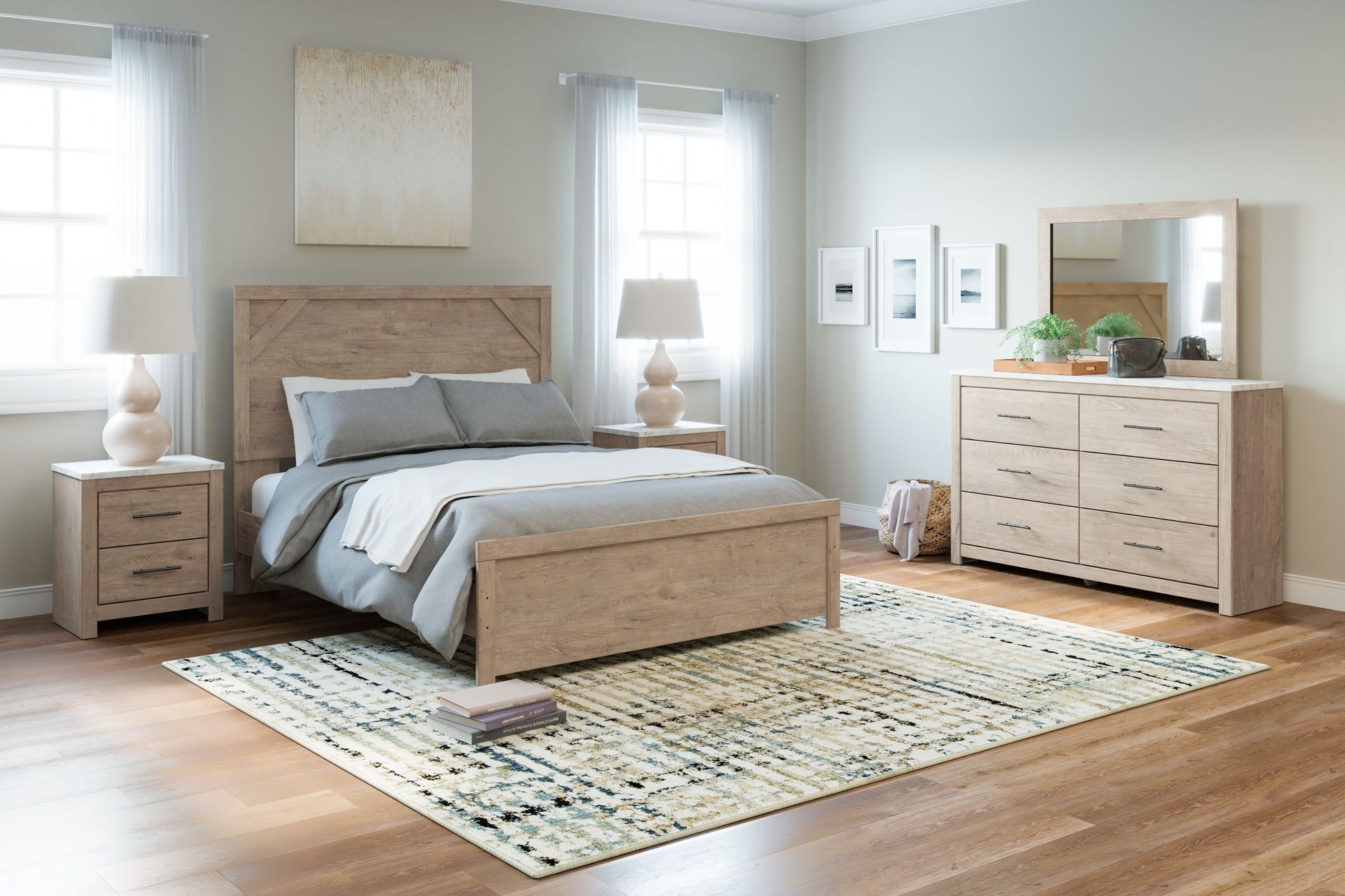 Ashley Furniture Senniberg - Light Brown - Two Drawer Night Stand | Meri Furniture