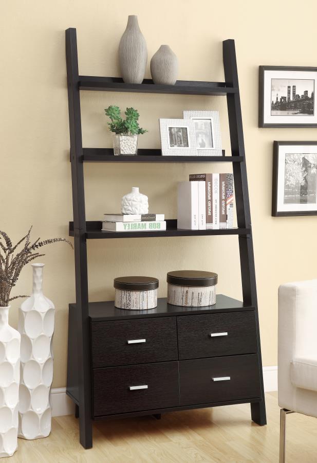 Coaster Fine Furniture Colella - 5-Shelf Storage Ladder Bookshelf - Cappuccino | Meri Furniture