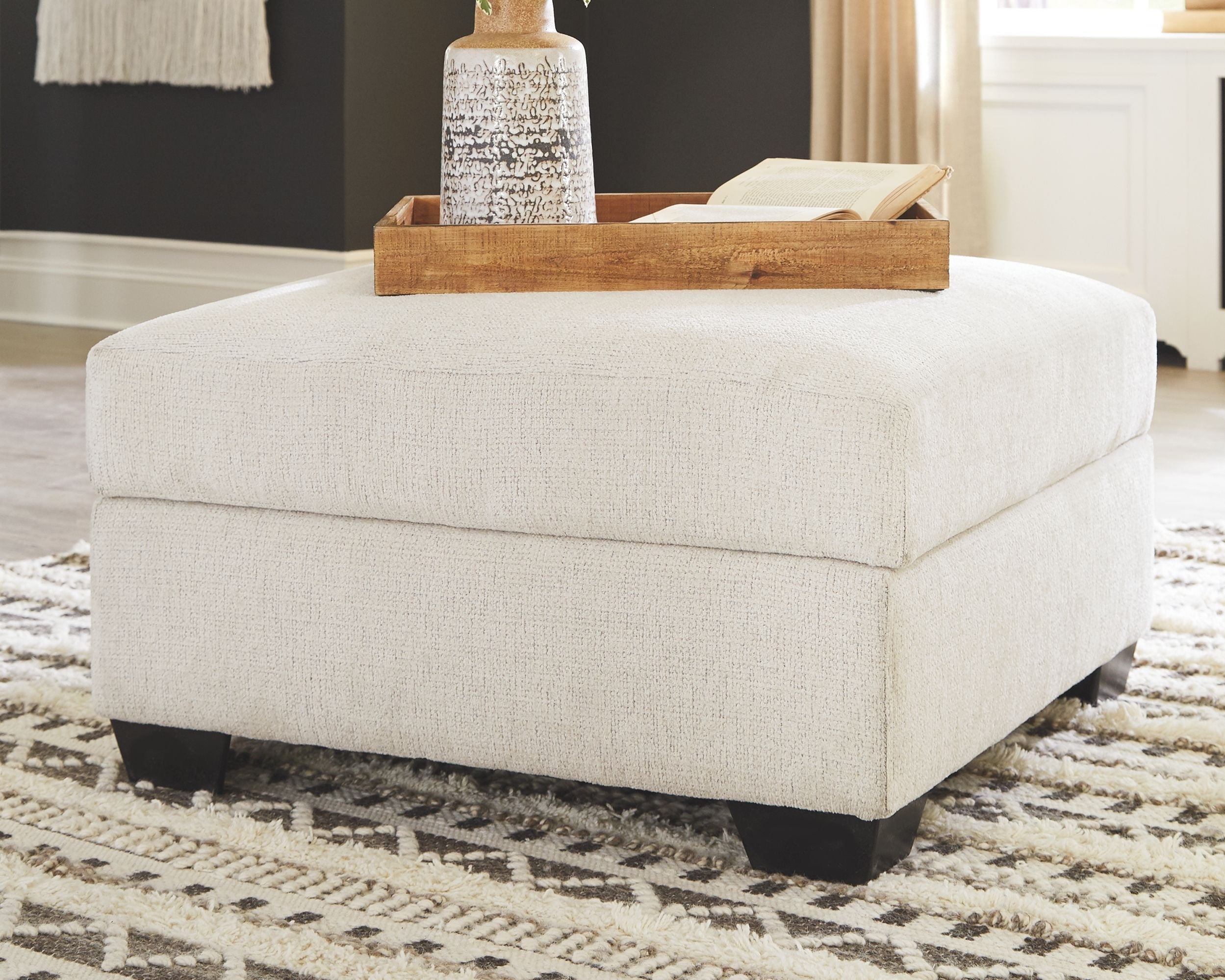 Ashley Furniture Cambri - Snow - Ottoman With Storage | Meri Furniture