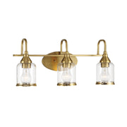 Twilight - 3 Lights Brush Contemporary Vanity Light - Clear / Gold