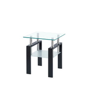Luxury Modern Tempered Glass Coffee Table With 2 Layers