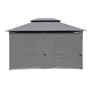 13 0 Ft Outdoor Patio Gazebo Canopy Tent With Ventilated Double Roof And Side Wall (Detachable Curtain Included On All Sides) Suitable For Lawn Garden Backyard And Deck - Gray