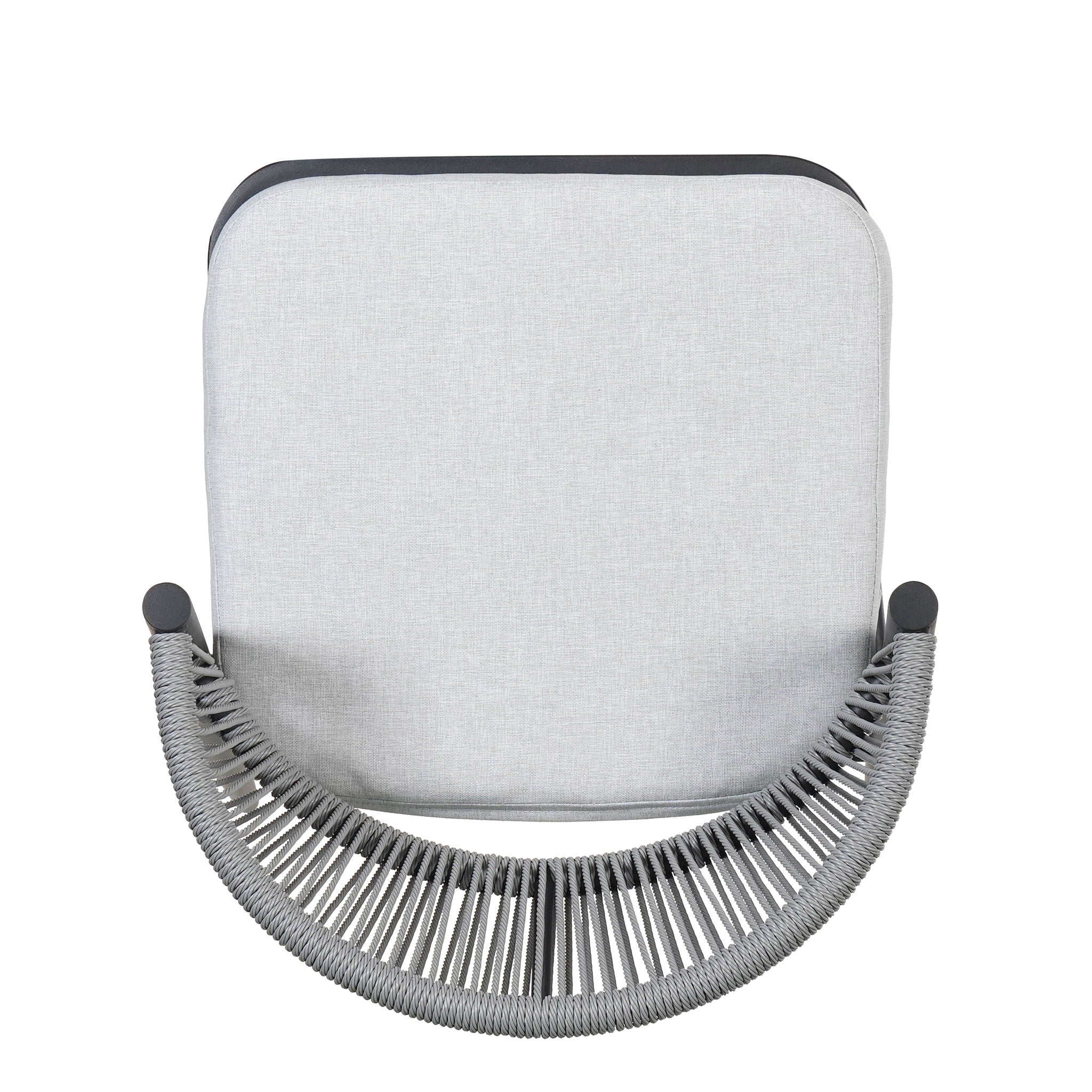 Outdoor Bar Height Metal Frame Counter Stools With Scallop Shaped Backrest & Water Resistant Cushions