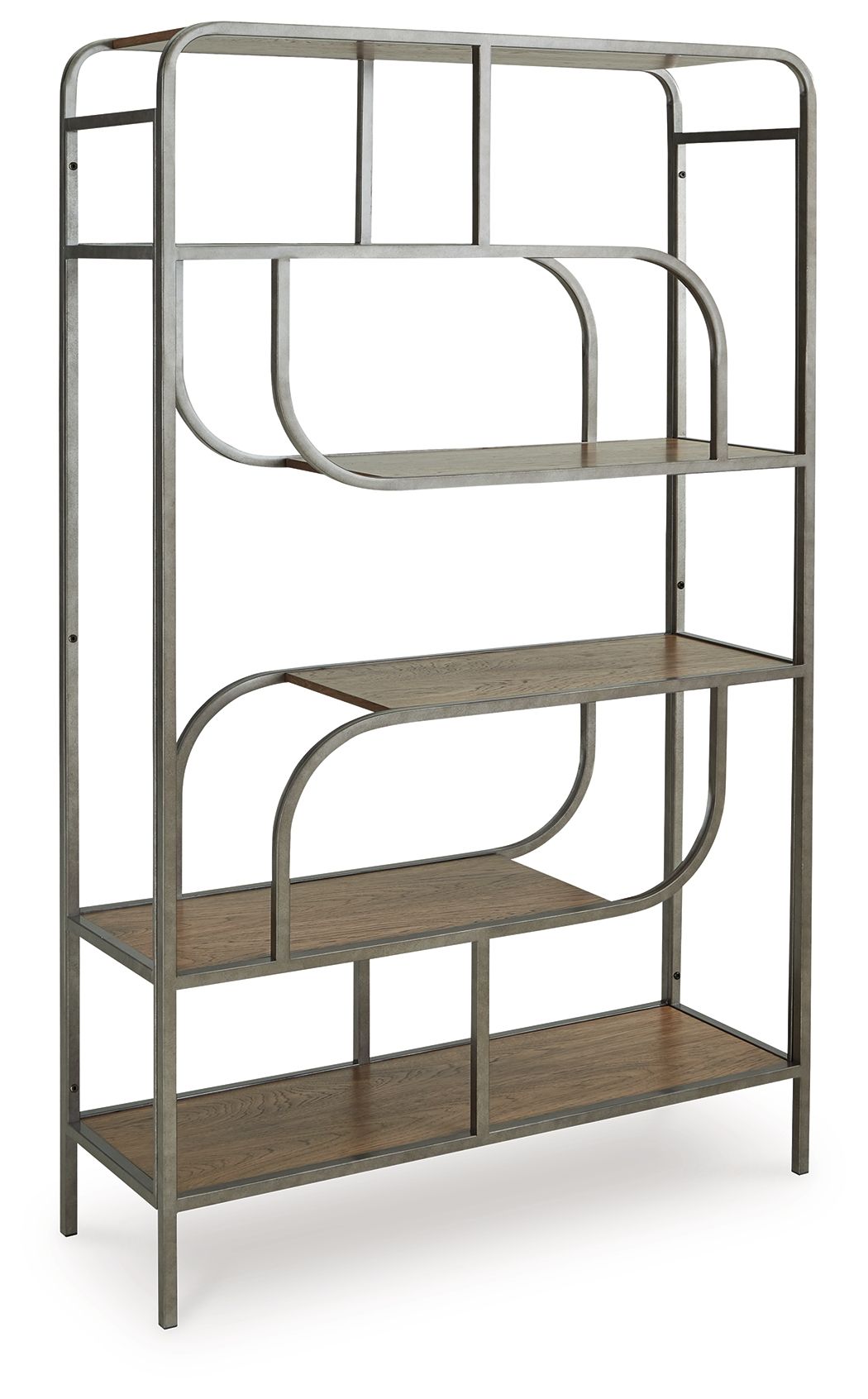 Signature Design by Ashley® Jaddon - Brown / Antique Silver - Bookcase | Meri Furniture