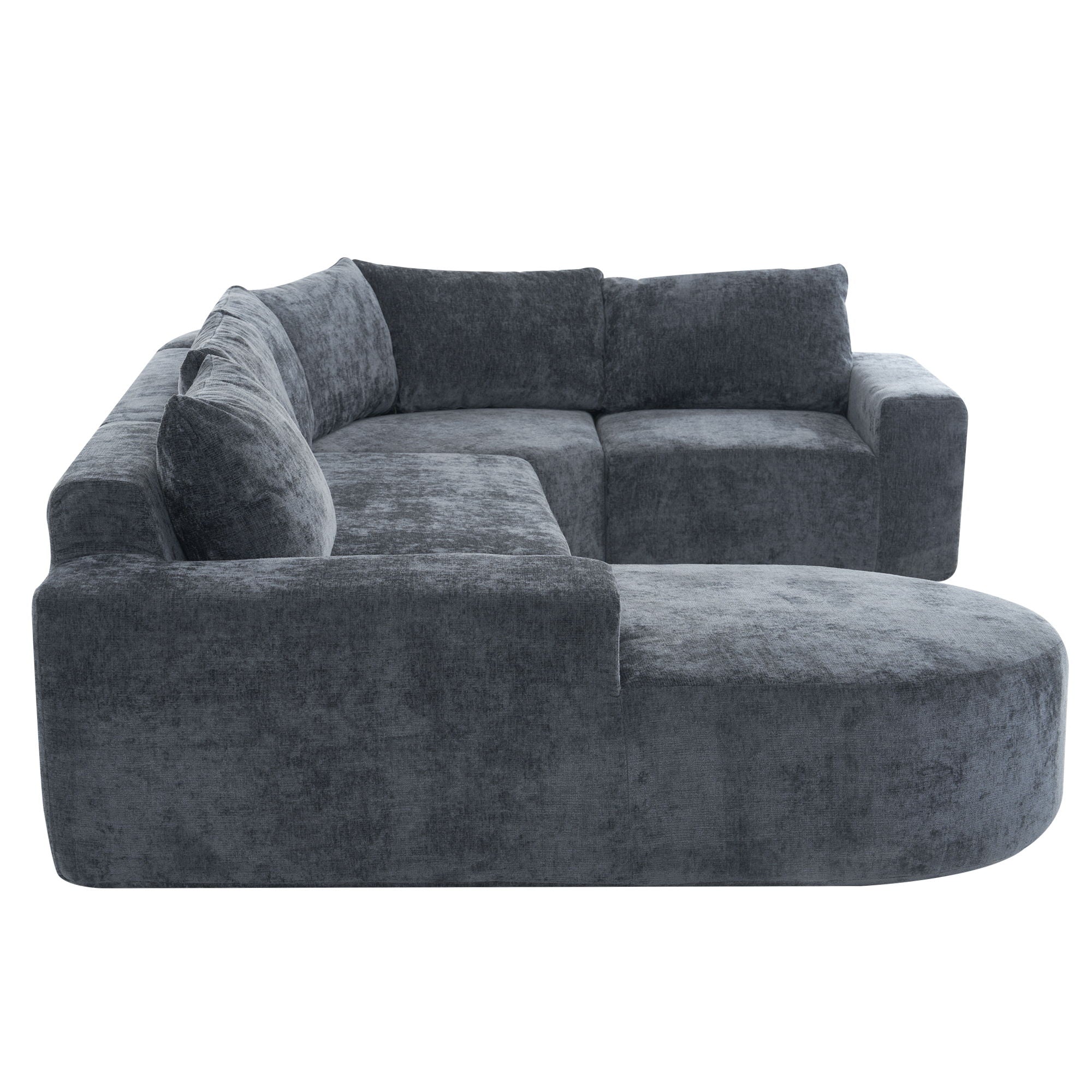 U-Shaped Oversized Modular Cloud Sectional Sofa With Deep Seat For Living Room