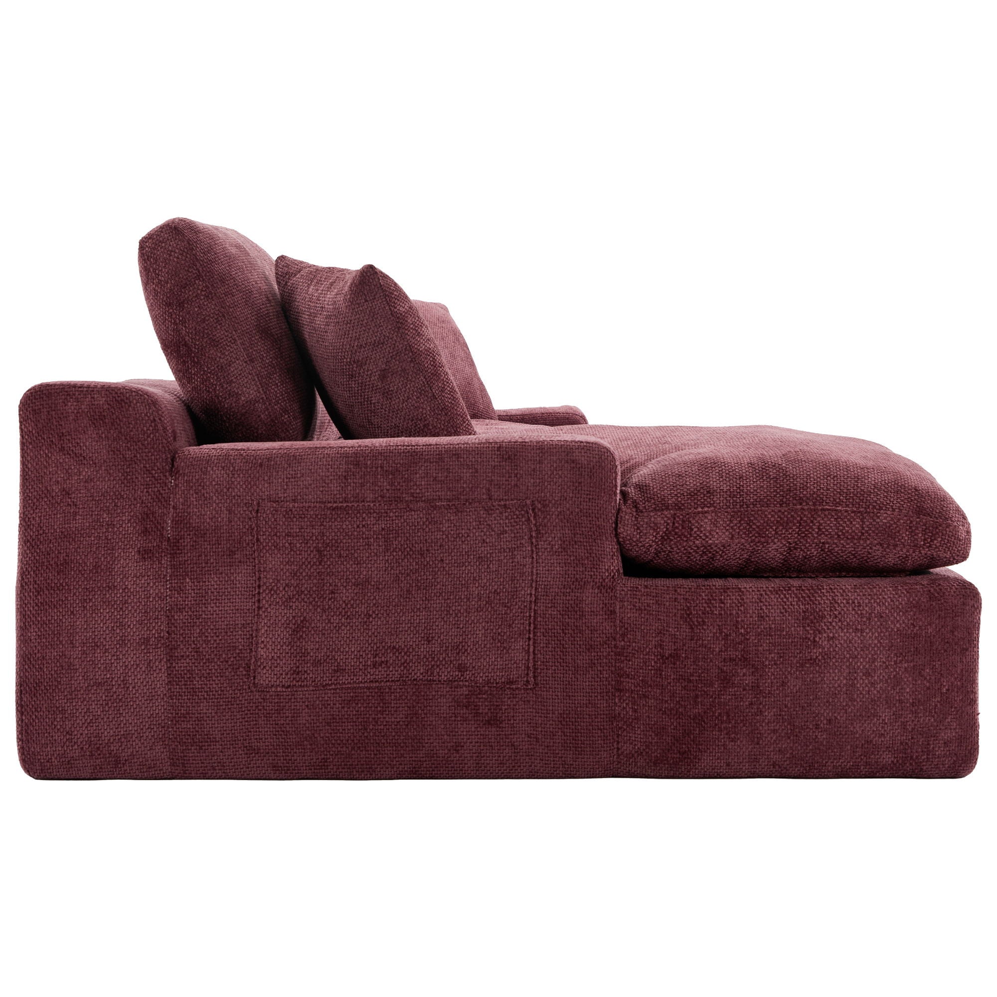 Cloud Sectional Sofa With Double Layer Cushion And Side Pockets, Free-Combined