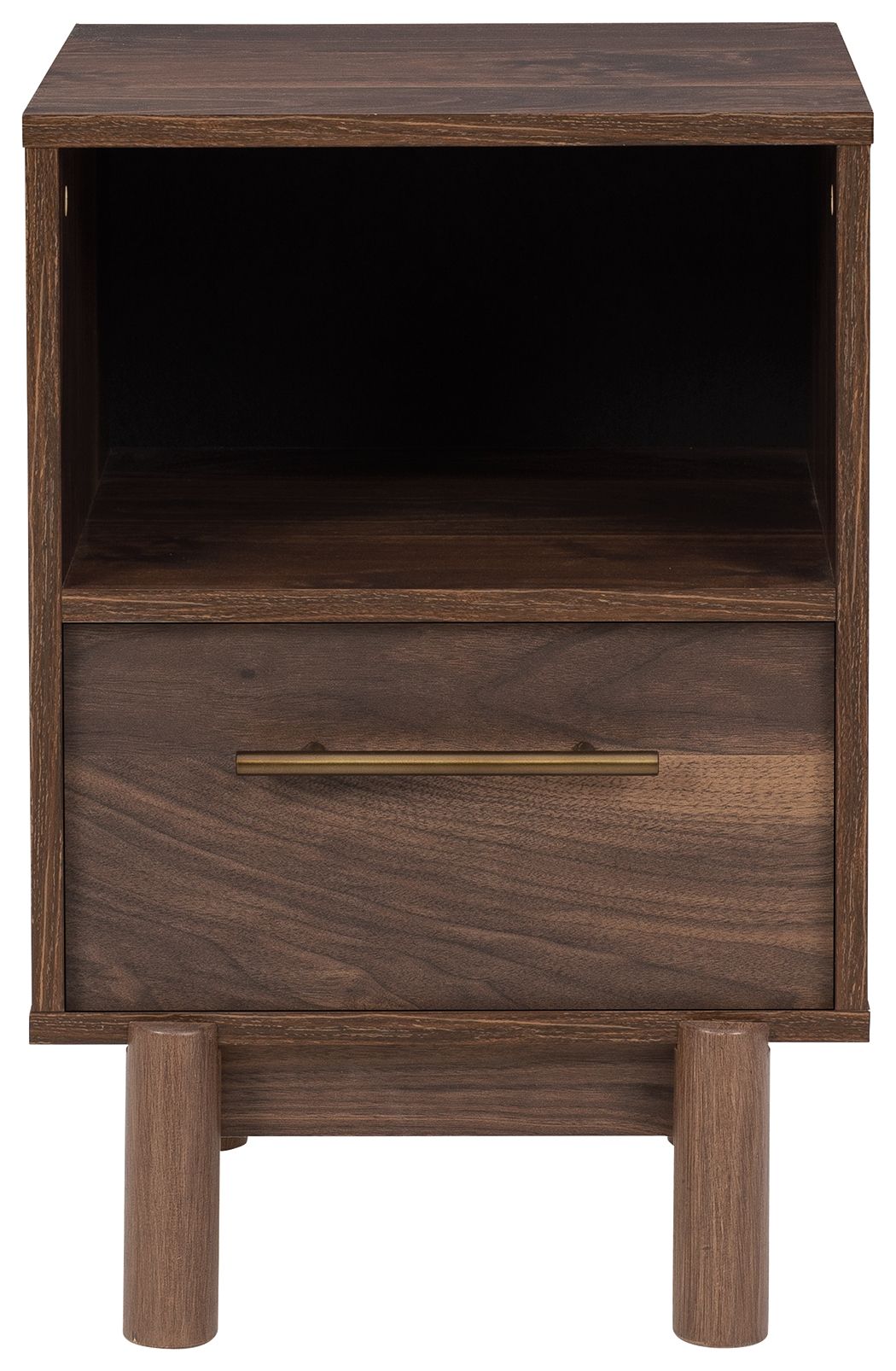 Signature Design by Ashley® Calverson - Mocha - One Drawer Night Stand - Medium | Meri Furniture