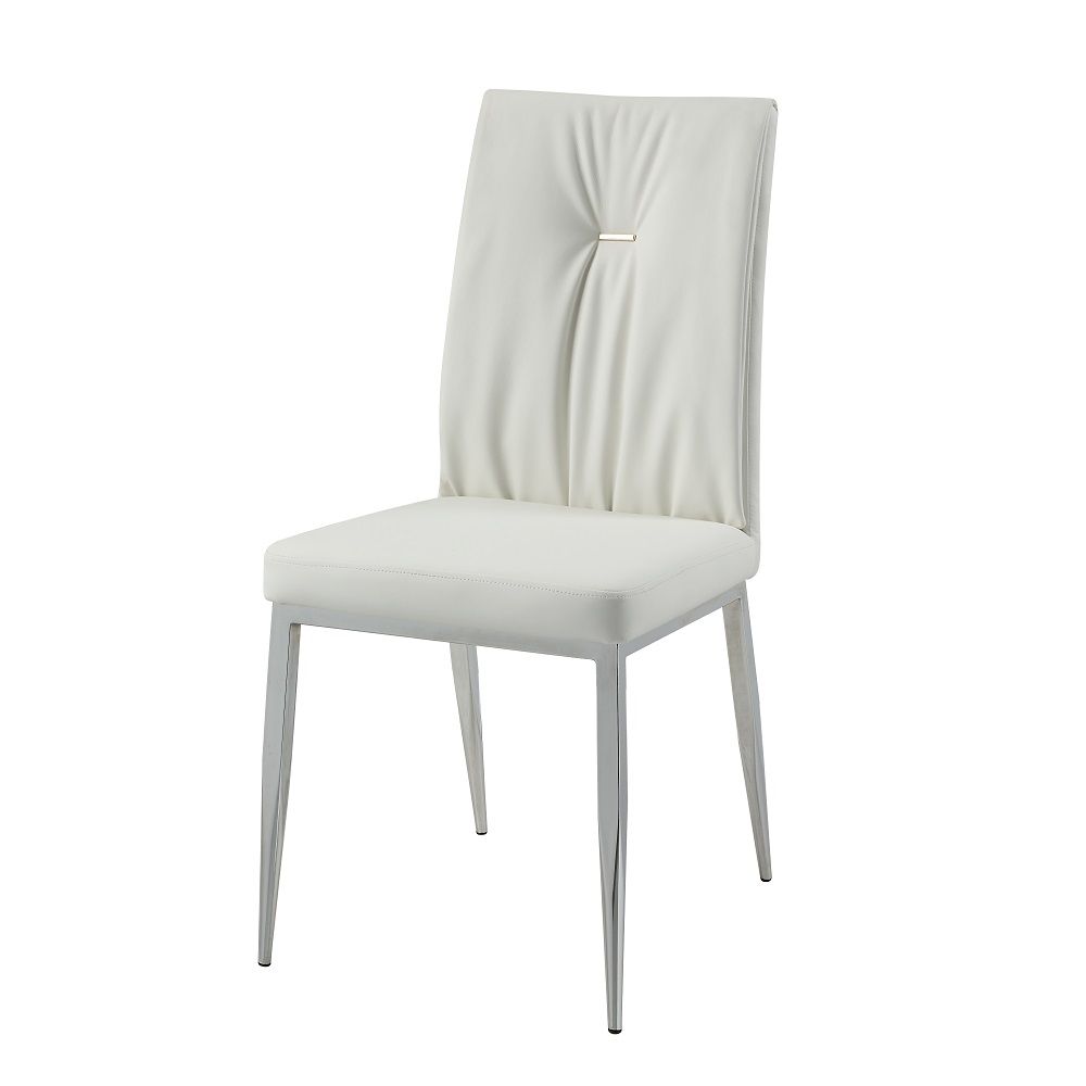 ACME Kamaile - Side Chair (Set of 2) - Beige Chrome | Meri Furniture