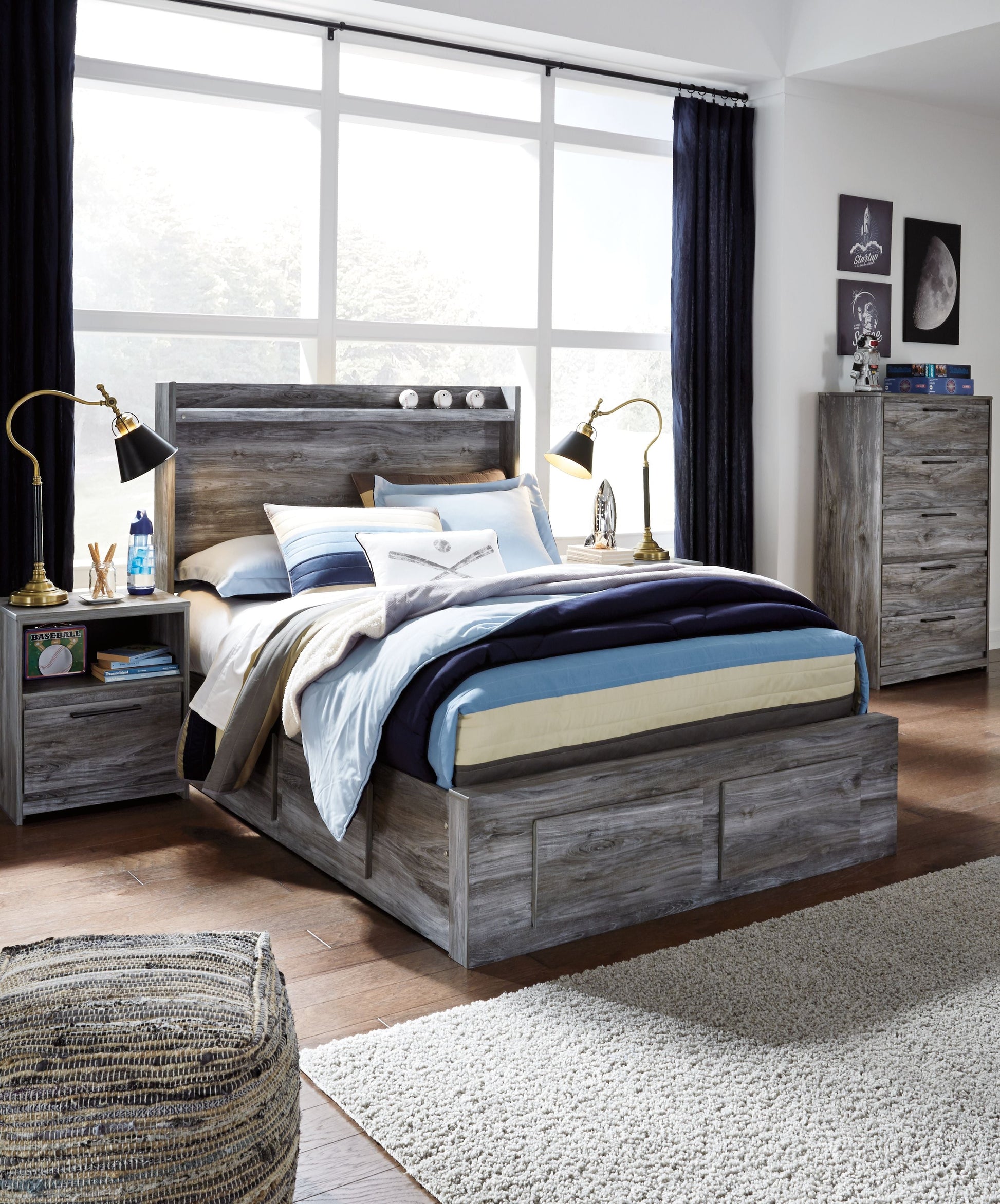 Signature Design by Ashley® Baystorm - LED Panel Bed | Meri Furniture