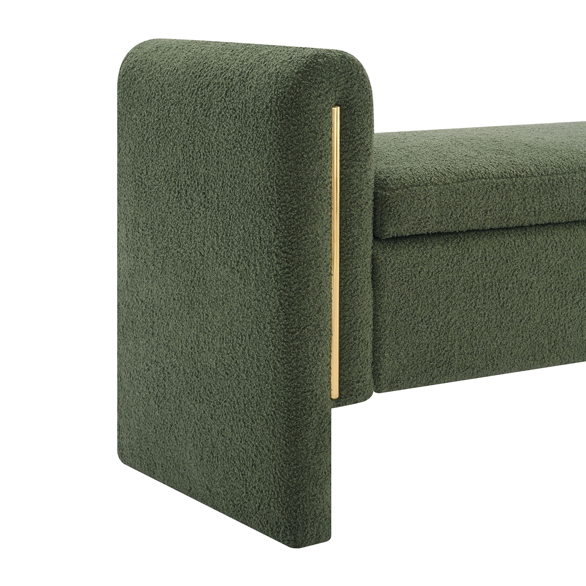 Modern Teddy Upholstered Large Bed End Bench With Arms And Storage