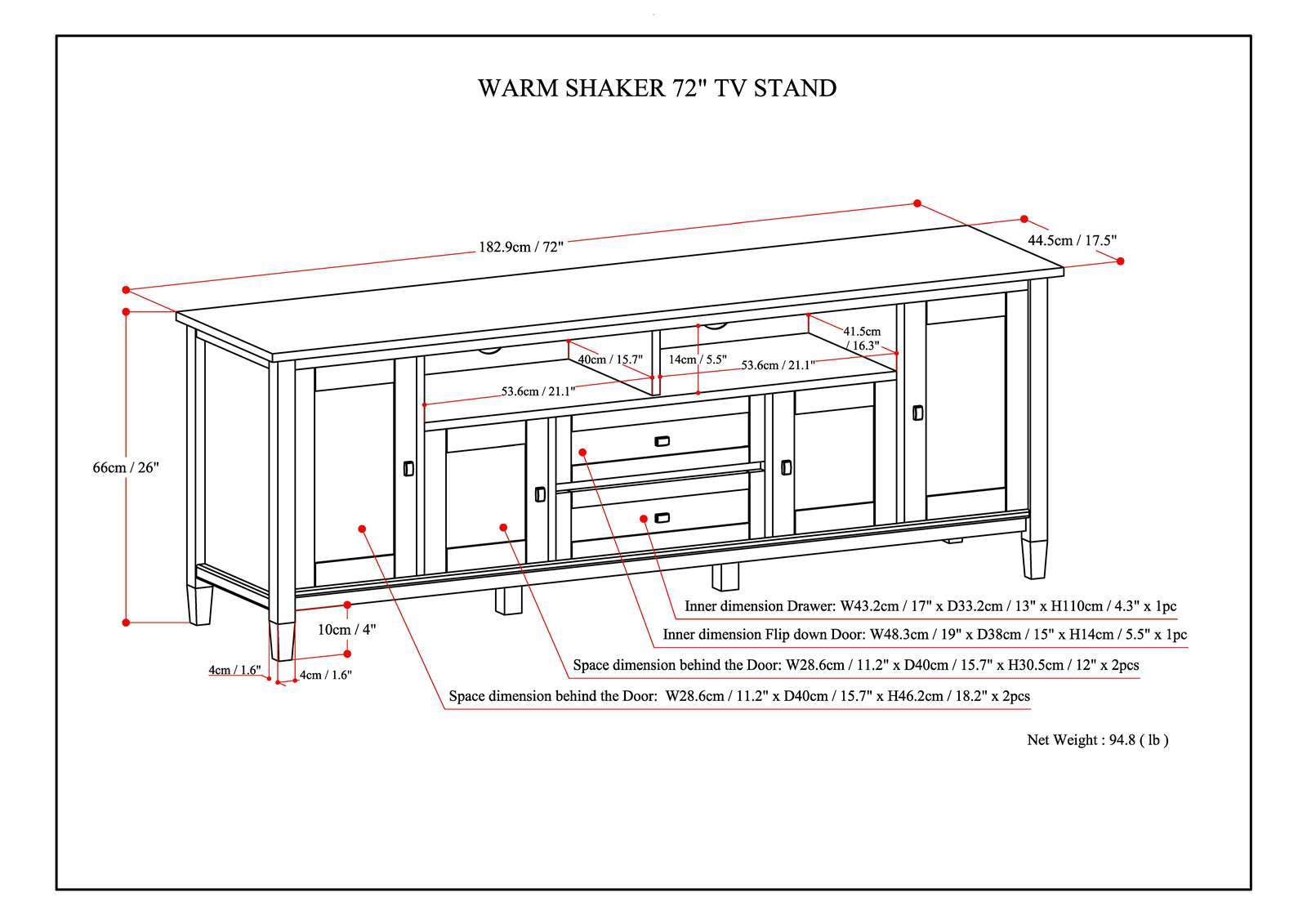 Warm Shaker - Handcrafted TV Media Stand