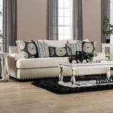 Furniture of America Germaine - Sofa - Ivory | Meri Furniture