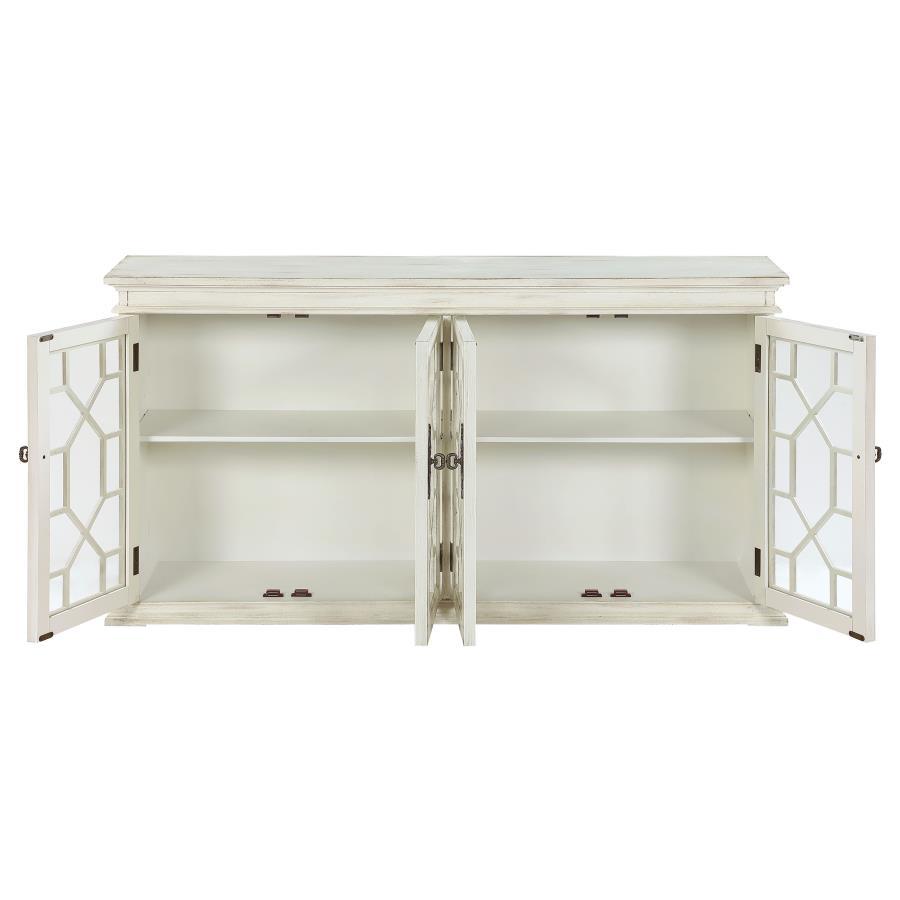 Coaster Fine Furniture Kiara - 4-Door Wood Lattice Storage Accent Cabinet | Meri Furniture