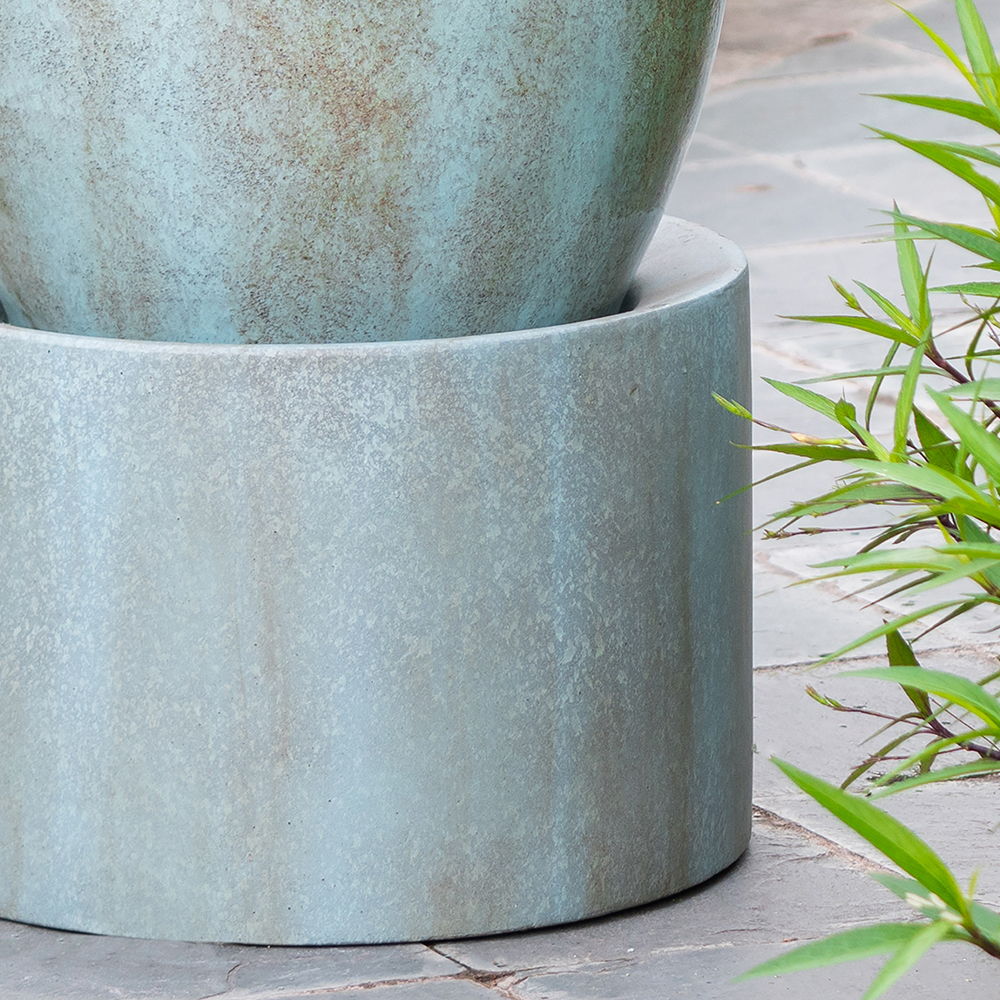 Heavy Outdoor Cement Fountain Antique, Cute Unique Urn Design Water Feature For Home Garden
