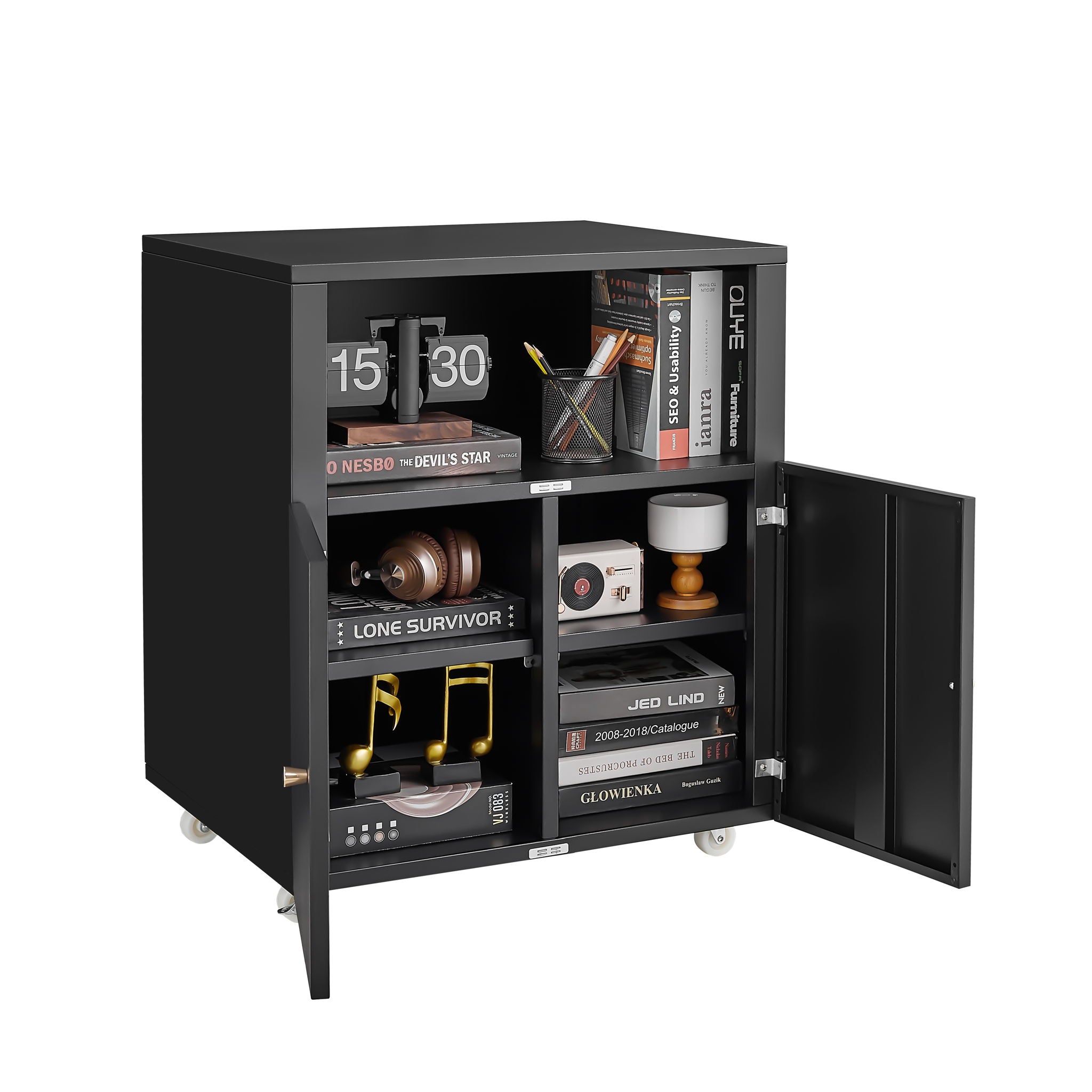 Home Office Printer Stand With Wheels And File Cabinet