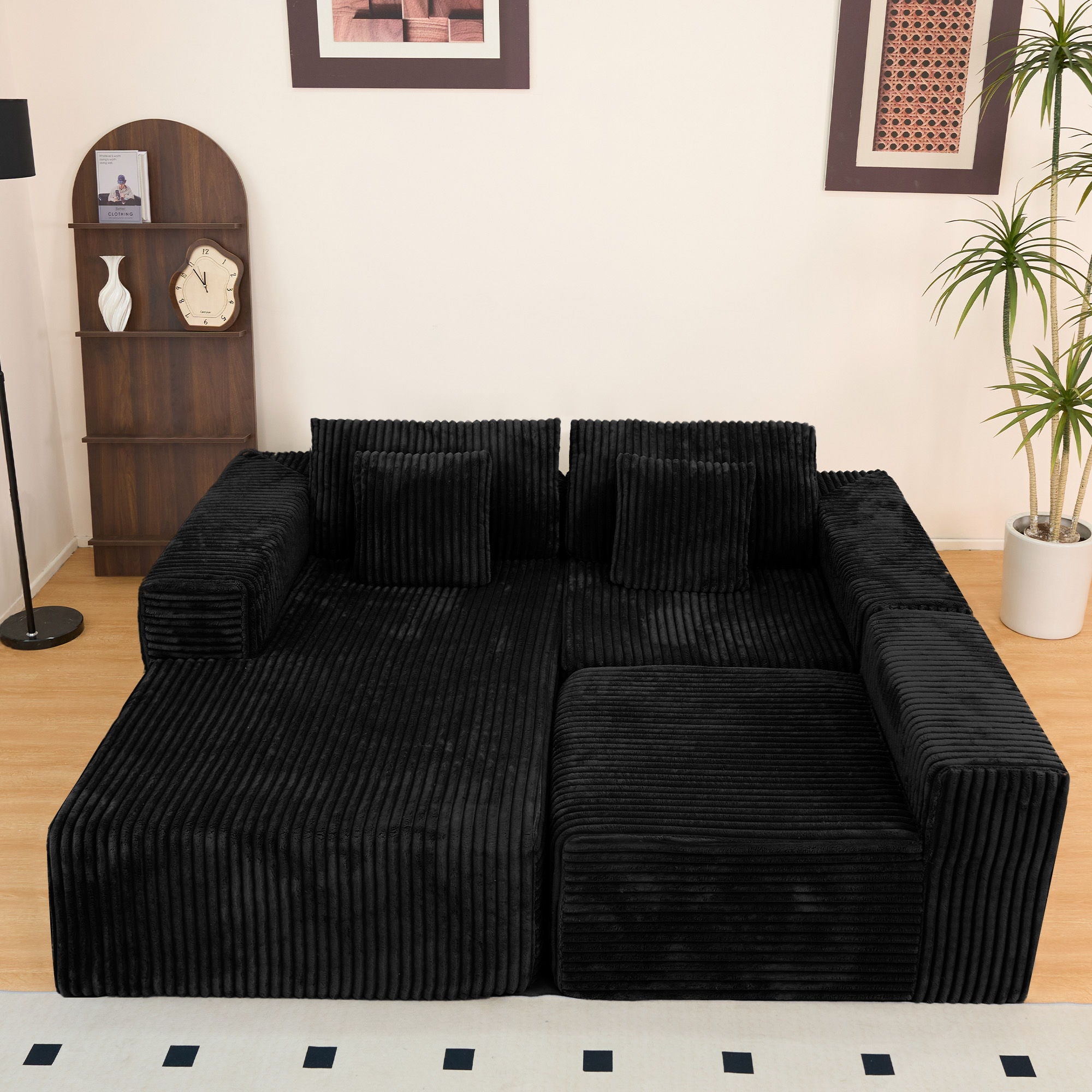 Modern Cloud Sectional Sofa With L-Shape Chaise