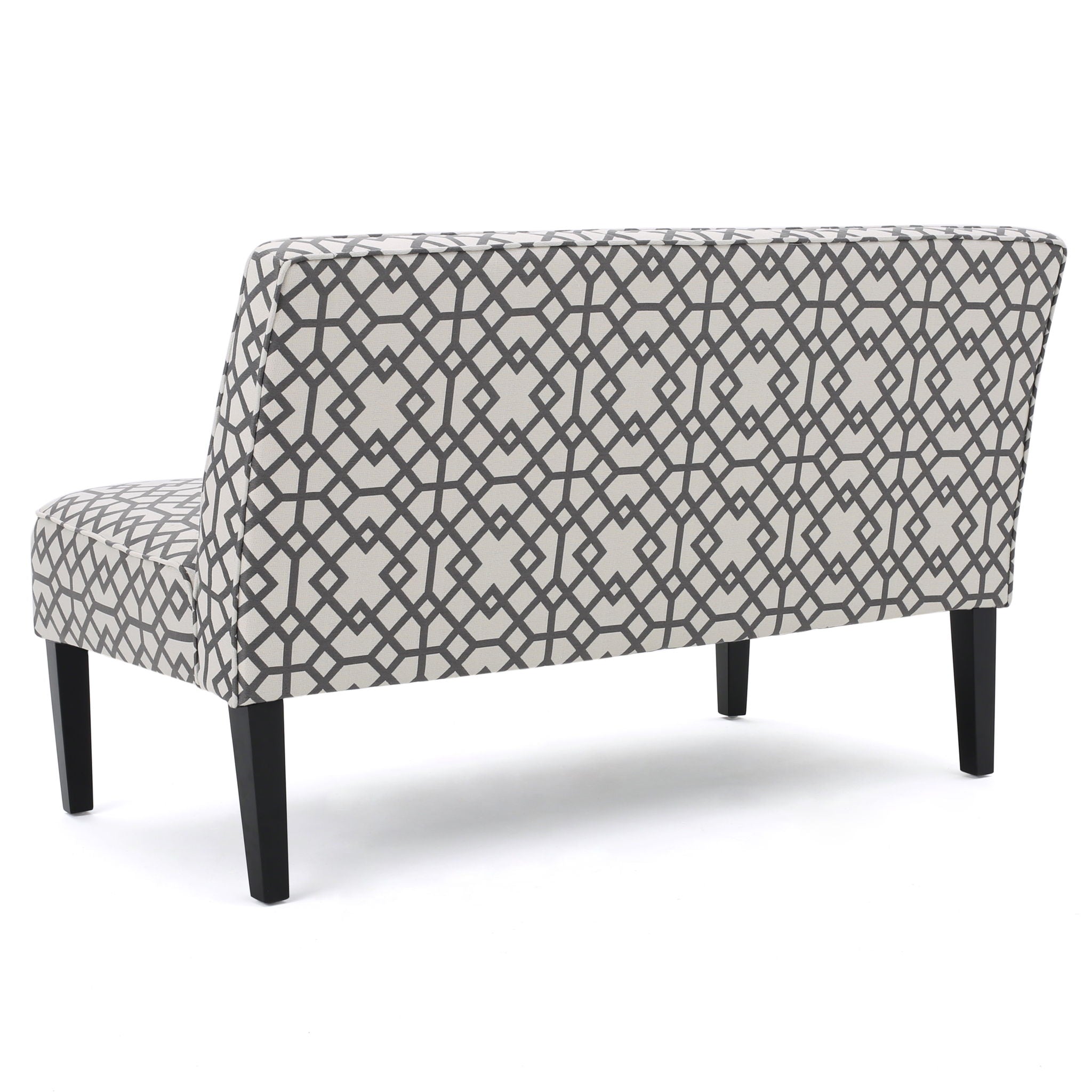 Contemporary Loveseat With Upholstered Fabric And Birch Wood Legs - Gray