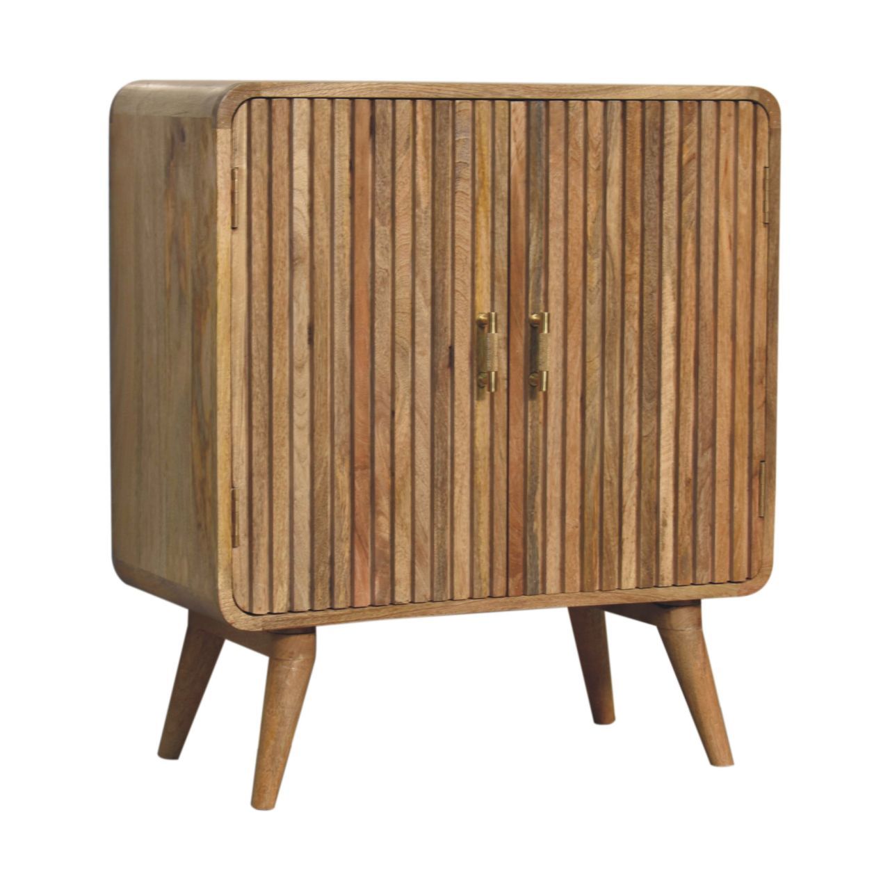 T Bar Ridged Cabinet - Brown
