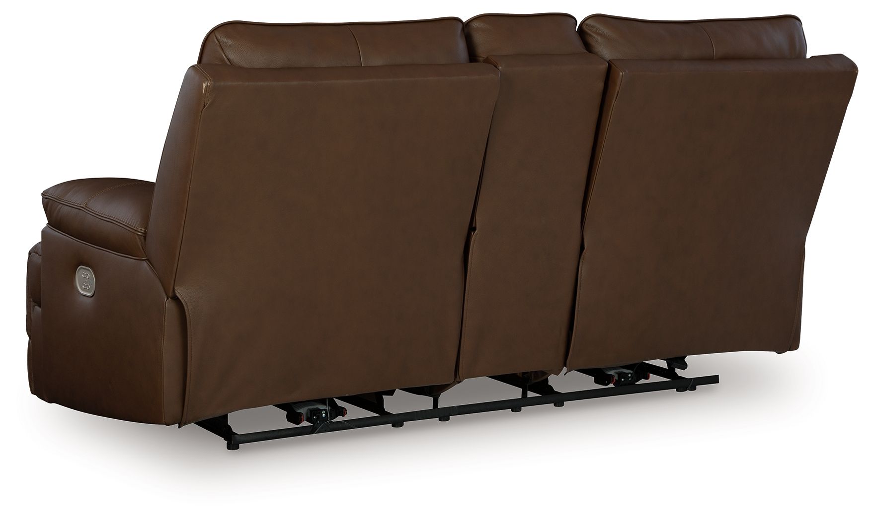 Signature Design by Ashley® Vonryan - Tobacco - Power Reclining Loveseat With Console / Adj Headrest | Meri Furniture