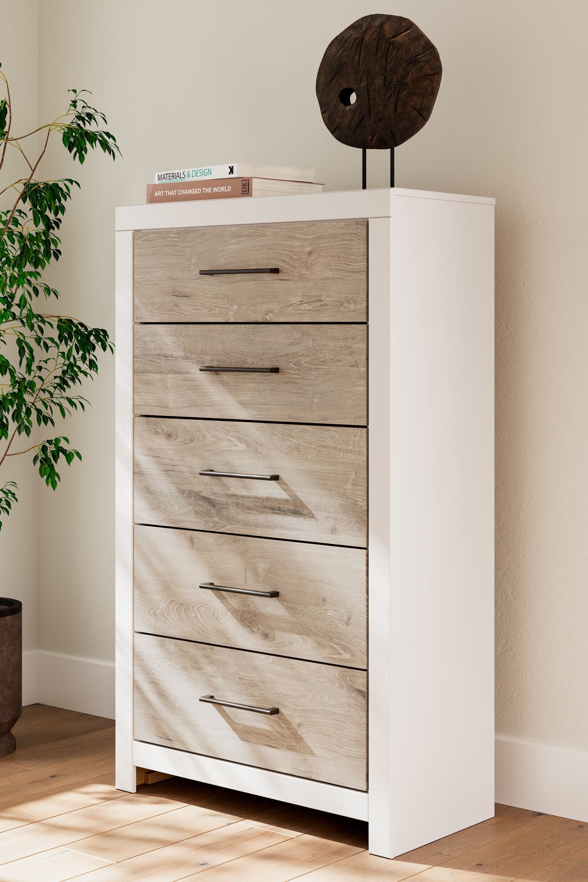 Signature Design by Ashley® Charbitt - Two-tone - Five Drawer Chest | Meri Furniture