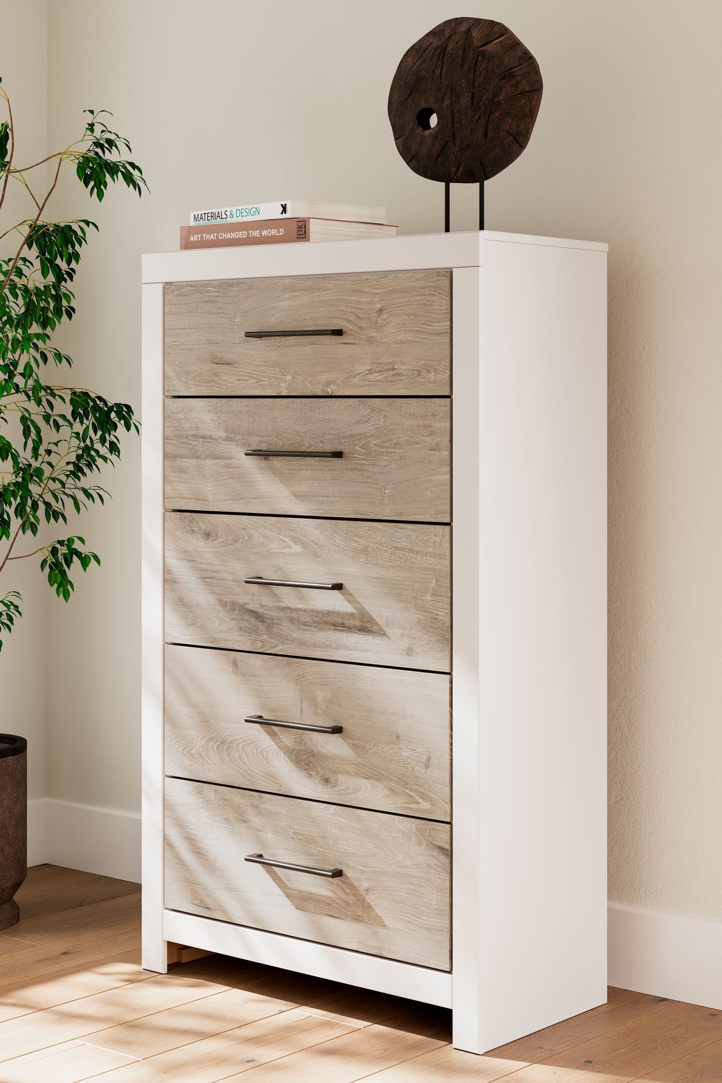 Signature Design by Ashley® Charbitt - Two-tone - Five Drawer Chest | Meri Furniture