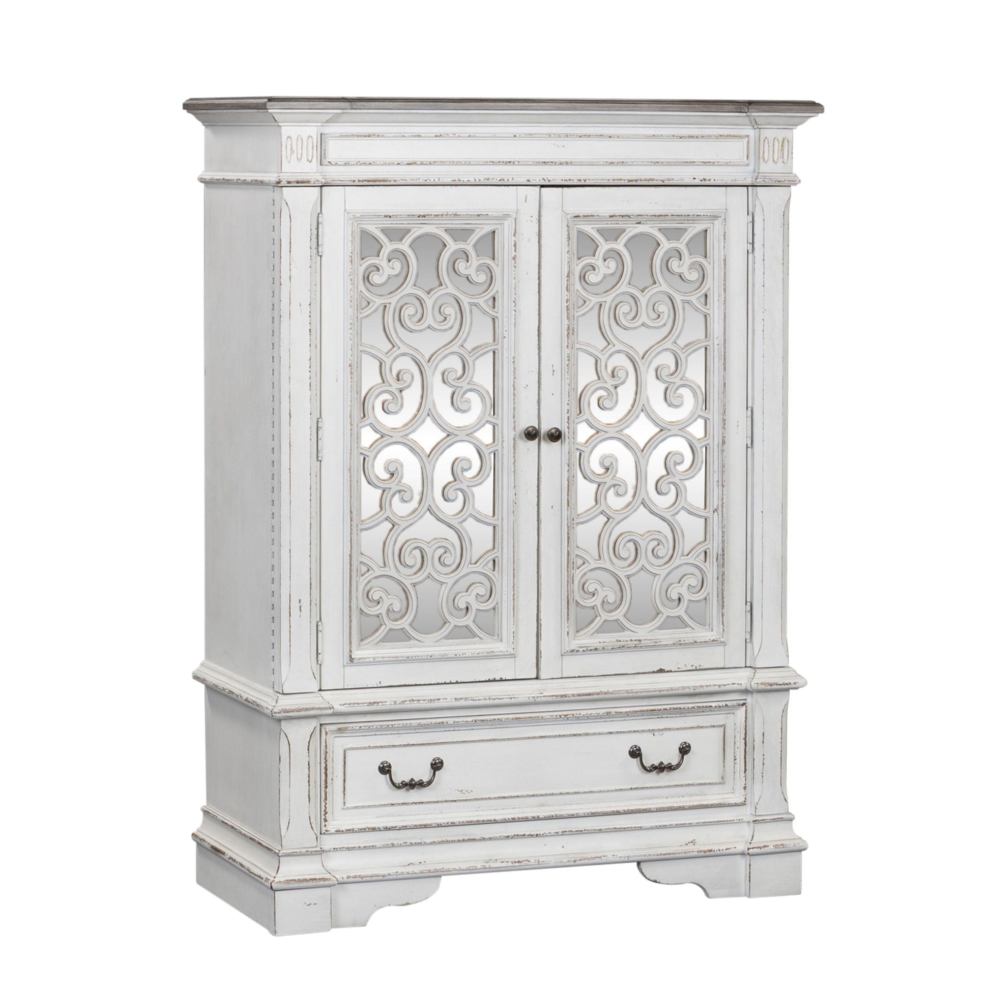 Liberty Furniture Abbey Park - Mirrored Door Chest - White | Meri Furniture