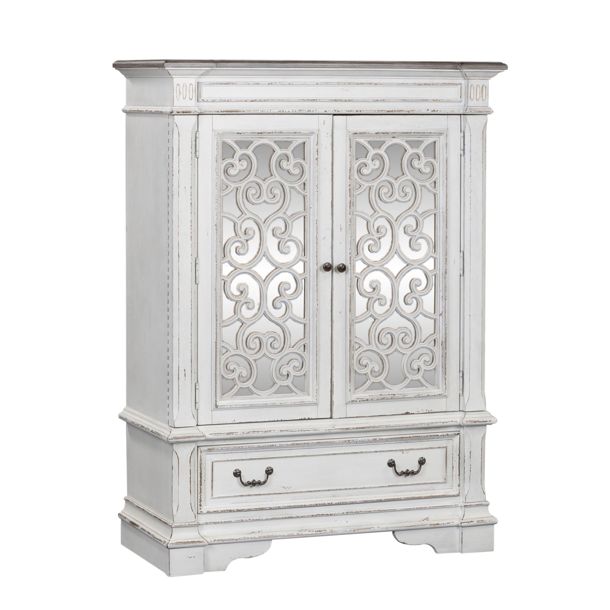 Liberty Furniture Abbey Park - Mirrored Door Chest - White | Meri Furniture