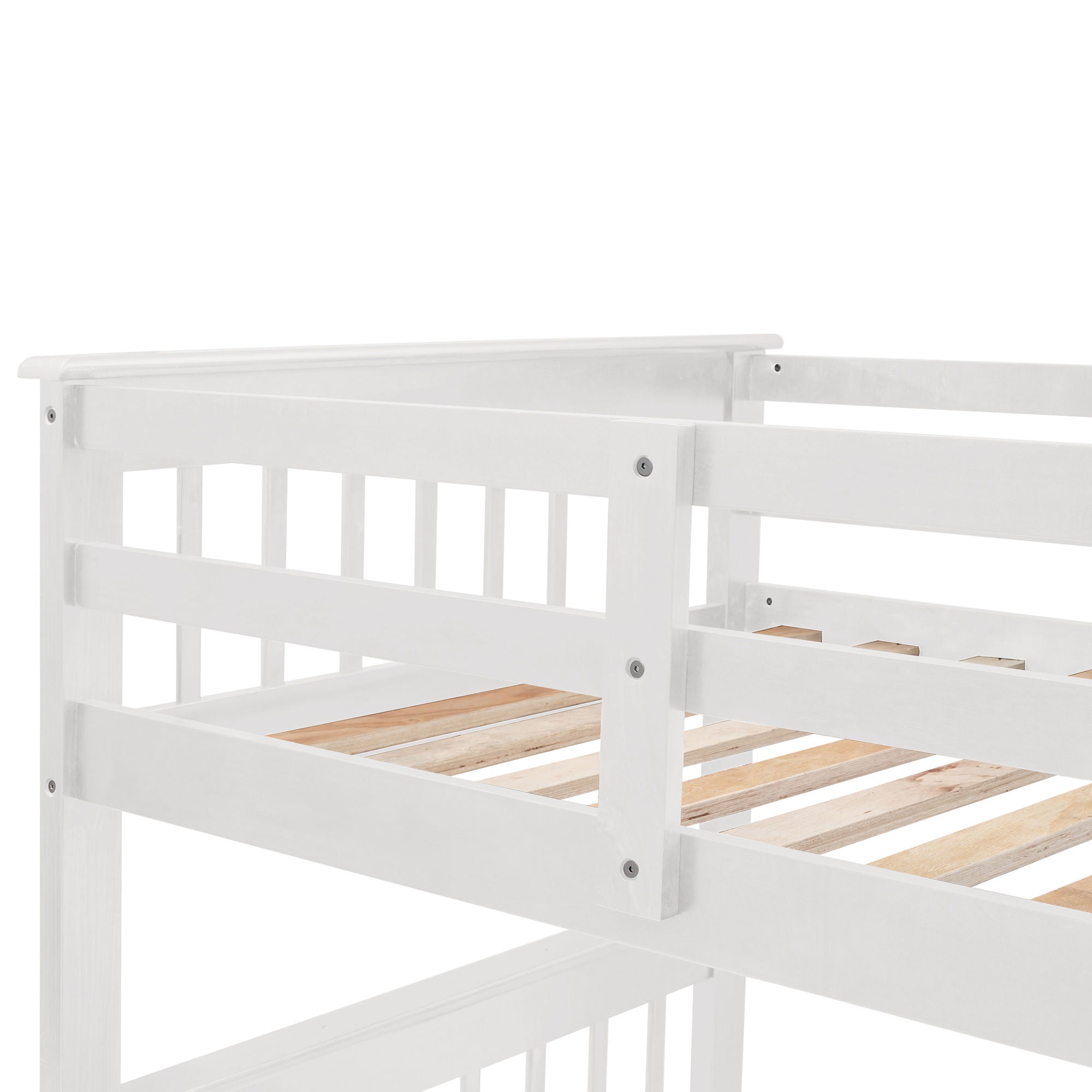 Stairway Bunk Bed With Storage And Guard Rail For Bedroom