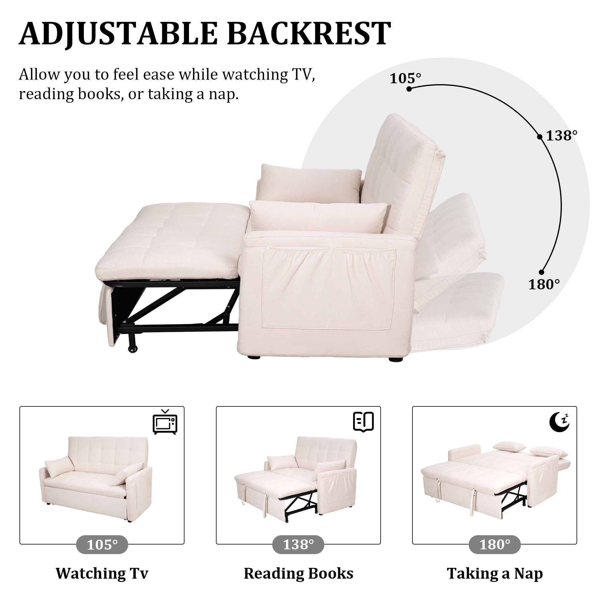 Balus - Sofa Bed Combination With Storage Pockets
