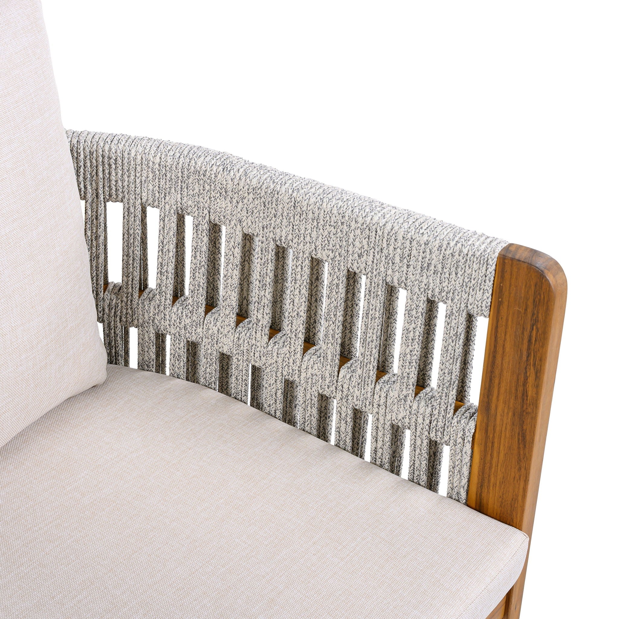 Outdoor Dining Chairs With Mix Rope Handles (Set of 2)