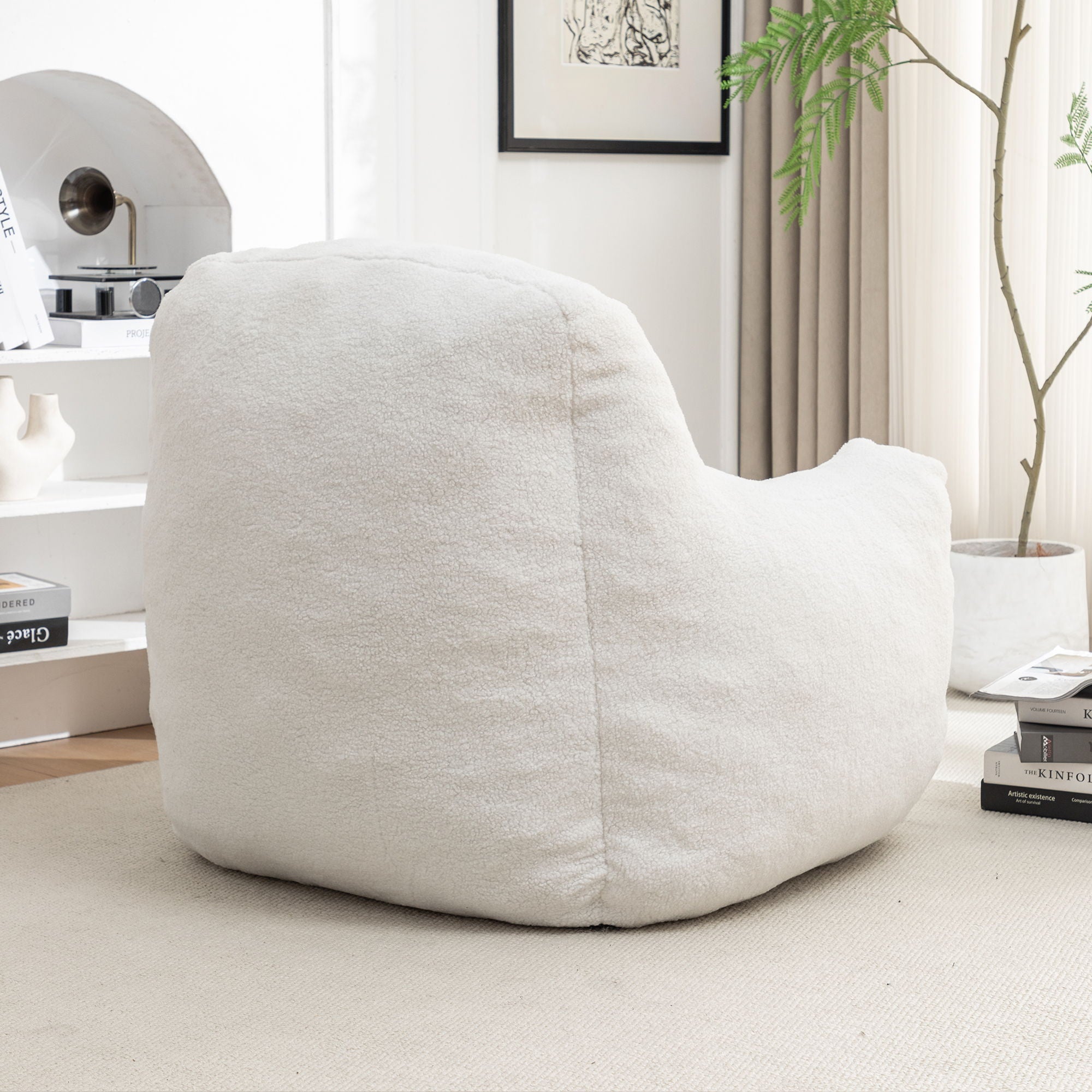 Comfy Bean Bag Chair With Filler, Fluffy And Cozy Seating