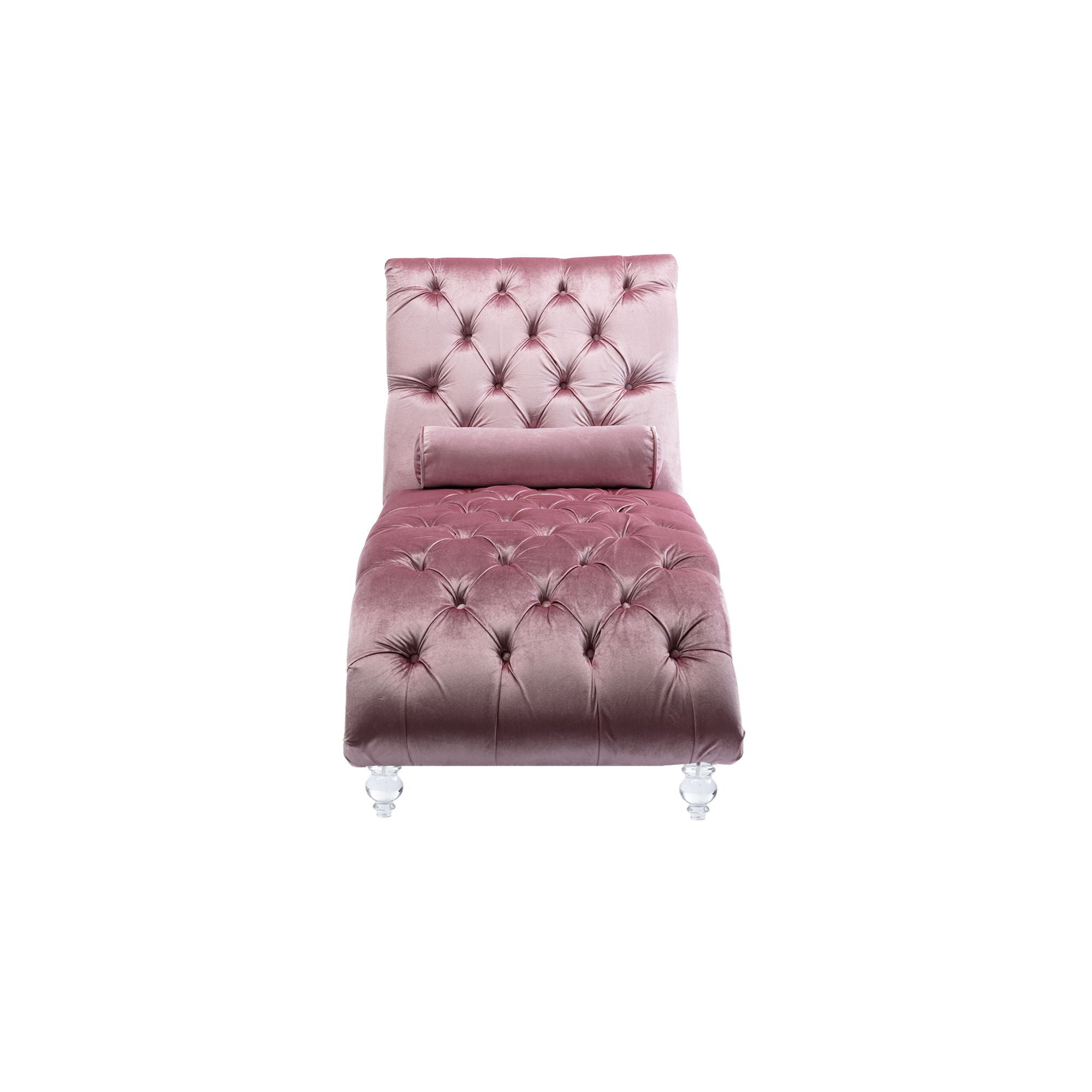 Velvet Chaise Lounge Indoor, Button Tufted Upholstered Chaise Lounge Chair With Pillow