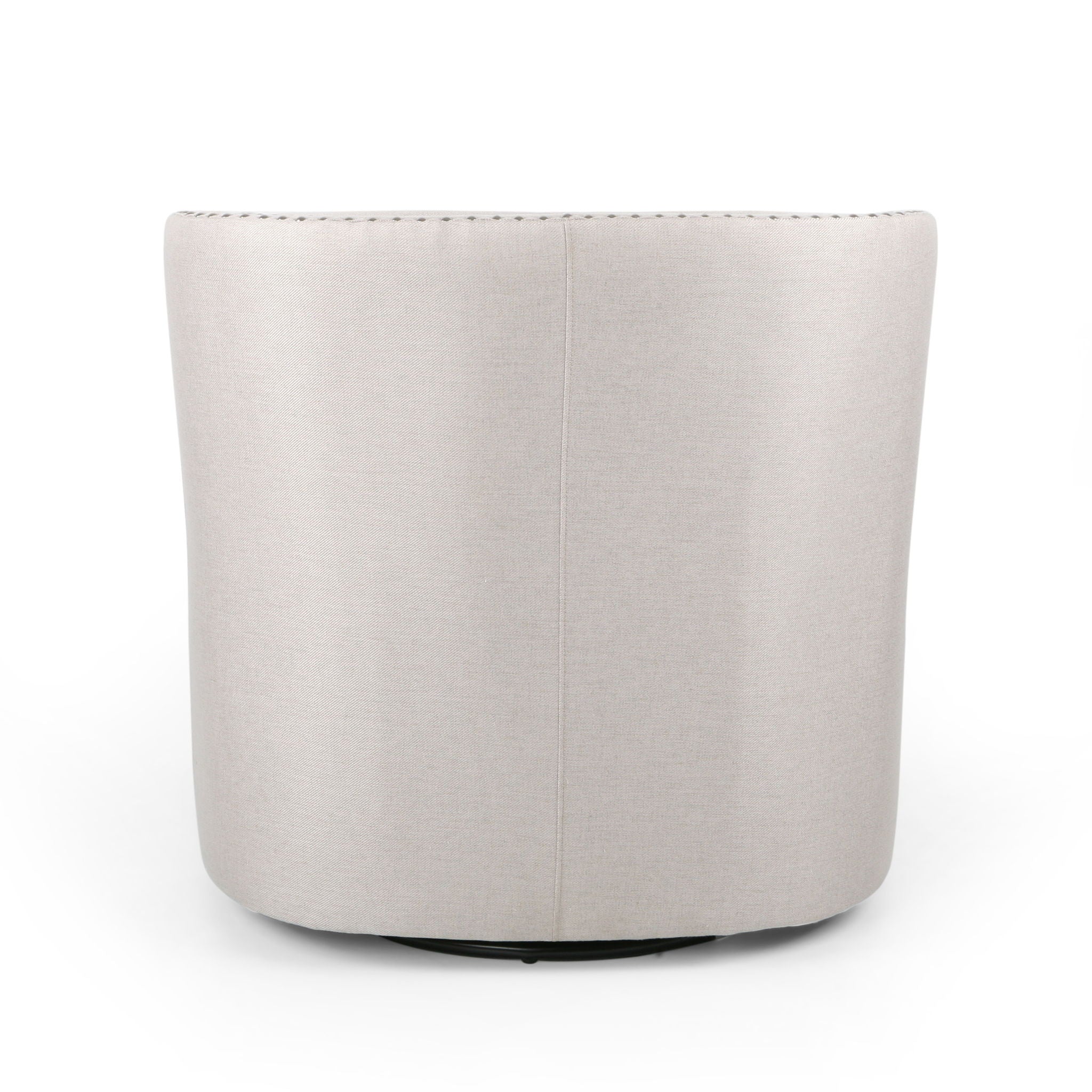 Modern Upholstered Swivel Club Chair With Nailhead Trim