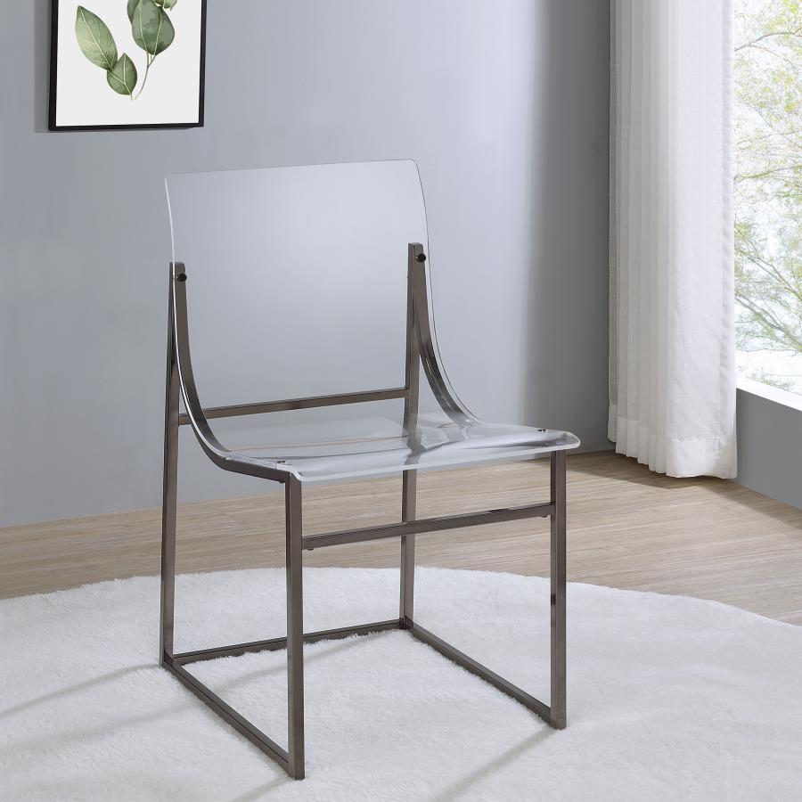 Coaster Fine Furniture Adino - Acrylic Dining Side Chair (Set of 2) - Black Nickel | Meri Furniture