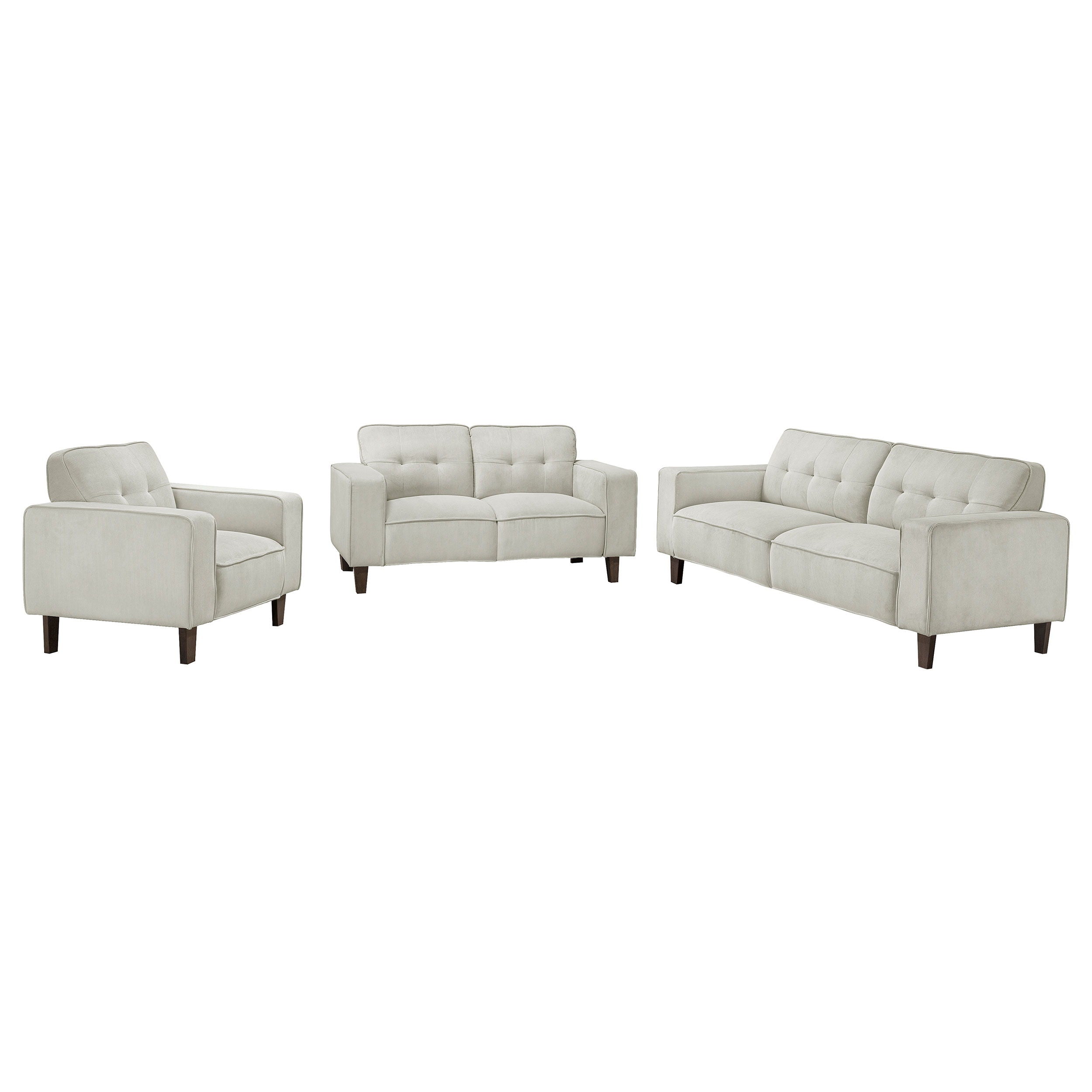 Coaster Fine Furniture Deerhurst - Upholstered Tufted Track Arm Sofa Set | Meri Furniture