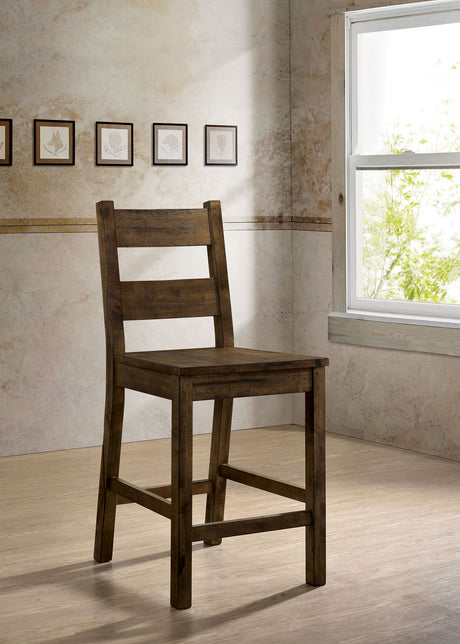 Furniture of America Kristen - Counter Height Side Chair (Set of 2) - Rustic Oak | Meri Furniture