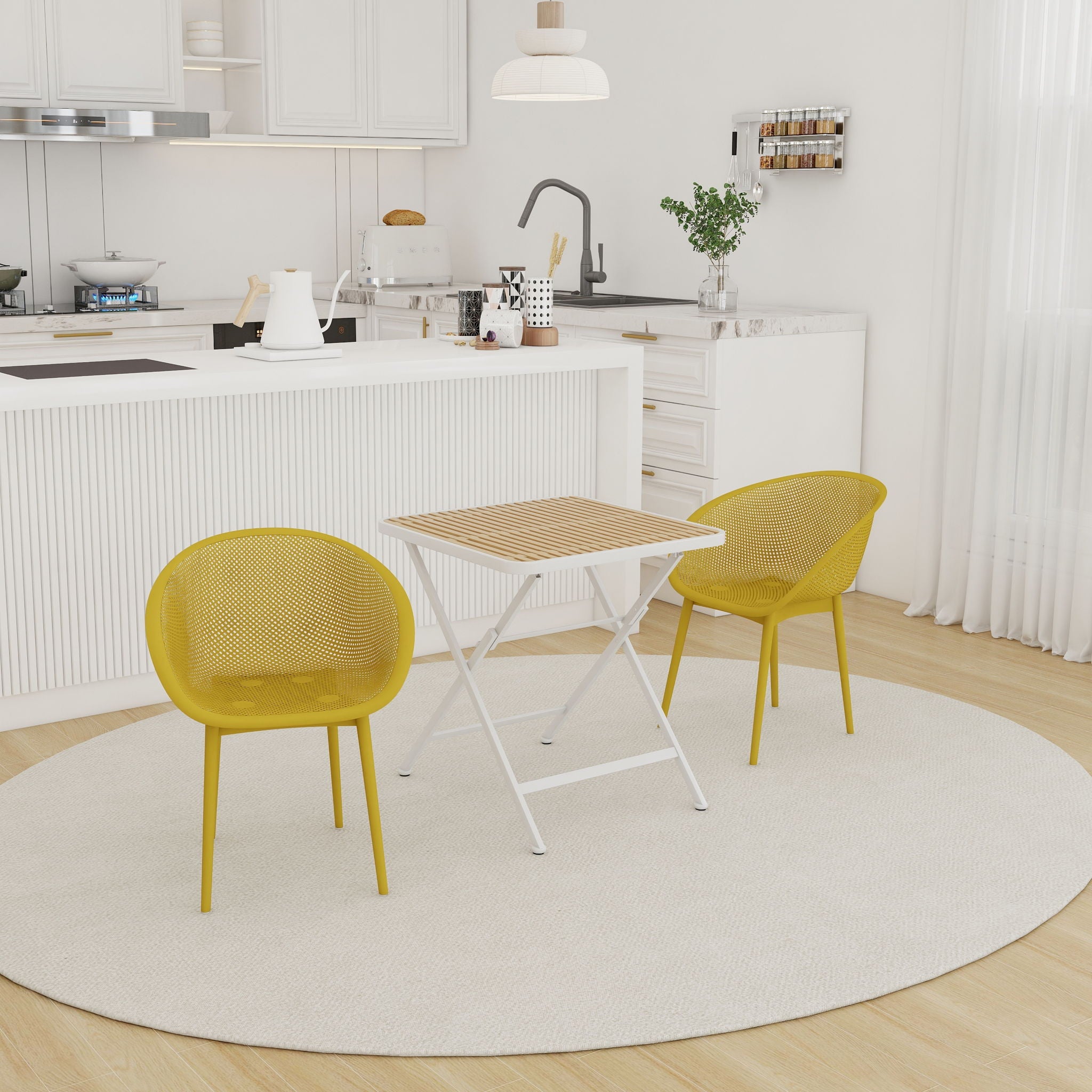 2 Pack Lounge Chair Set & Folding Square Table