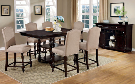 Furniture of America Hurdsfield - Counter Height Table - Antique Cherry | Meri Furniture