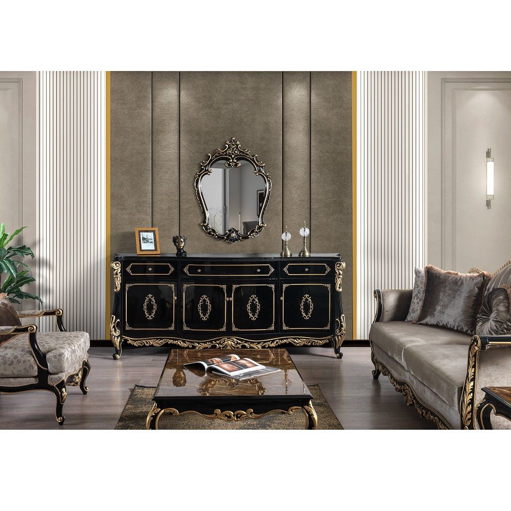 ACME Betria - Console Cabinet - Gold & Black | Meri Furniture