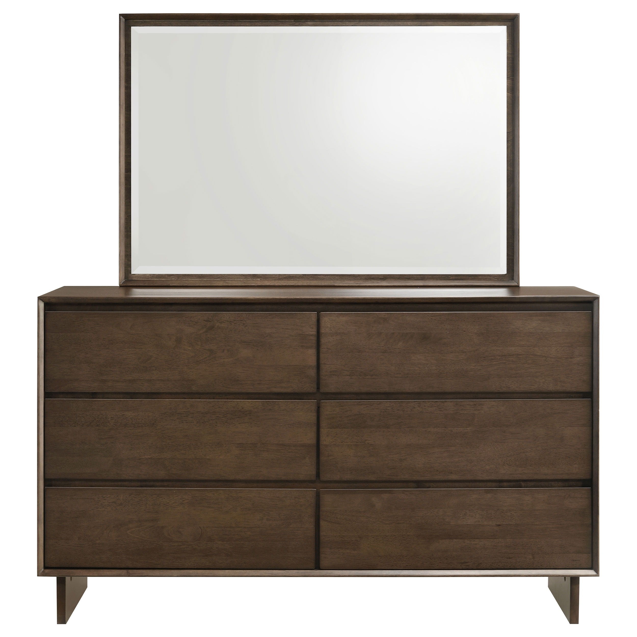 Coaster Fine Furniture Glenwood - 6-Drawer Dresser And Mirror - Warm Brown | Meri Furniture