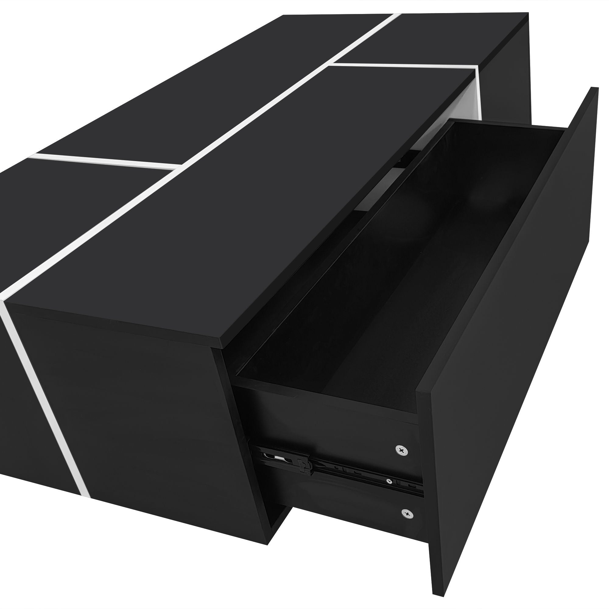 Extendable Coffee Table With 2 Hidden Storage Space And 2 Drawers For Living Room