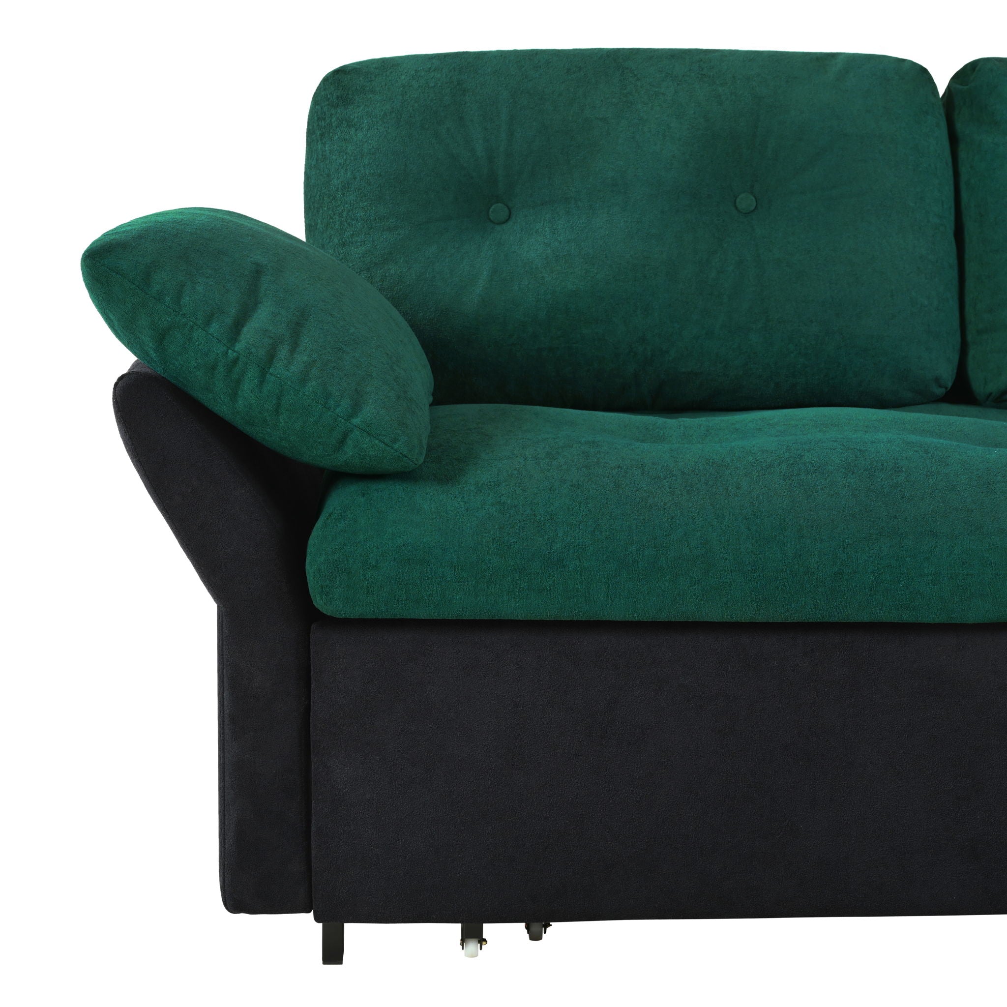 Modern Convertible Sleeper Sofa Bed With Pull-Out Queen Design, Side Storage & Thick Cushions