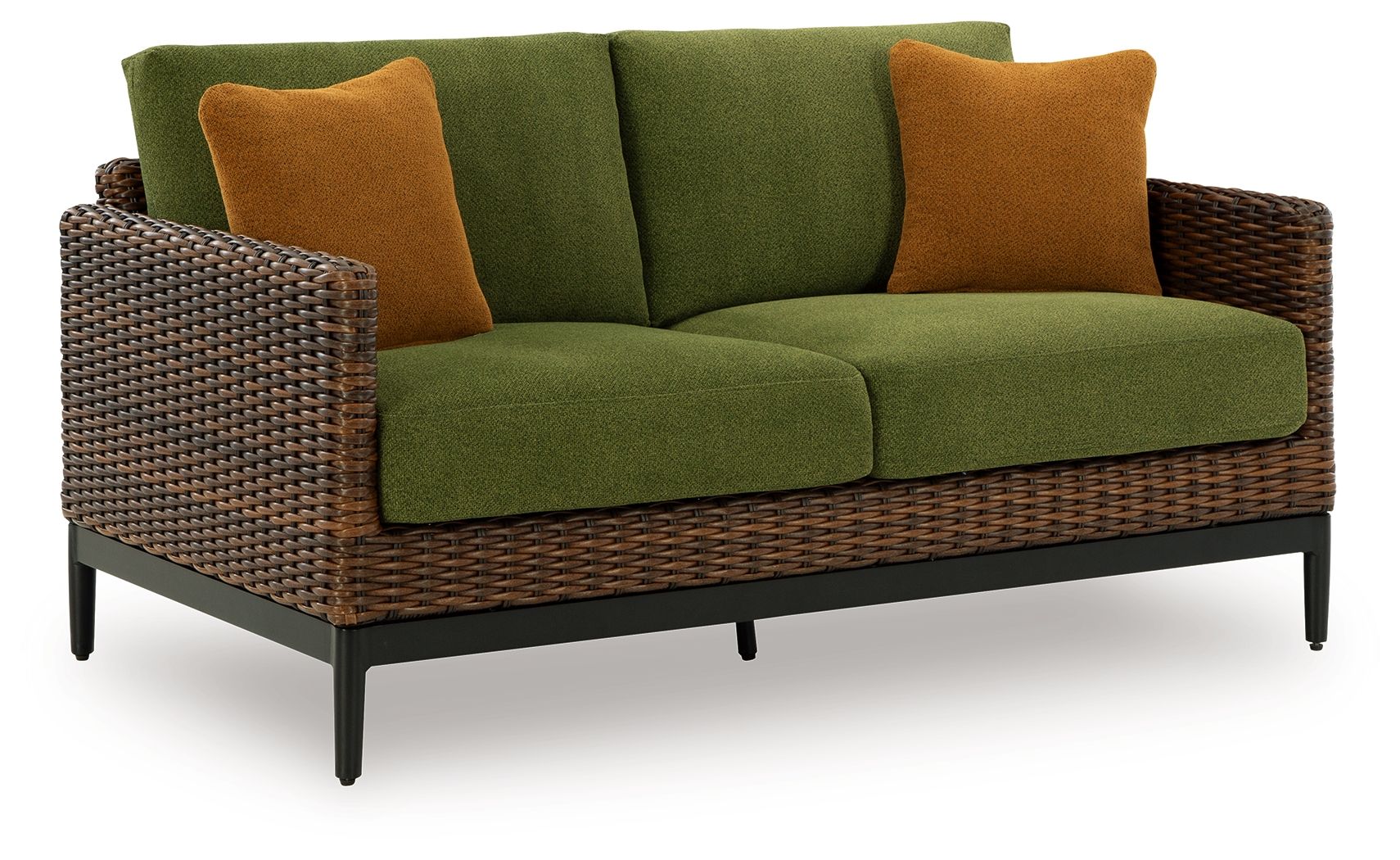 Signature Design by Ashley® Horizon Hall - Brown / Green - Loveseat With Cushion | Meri Furniture