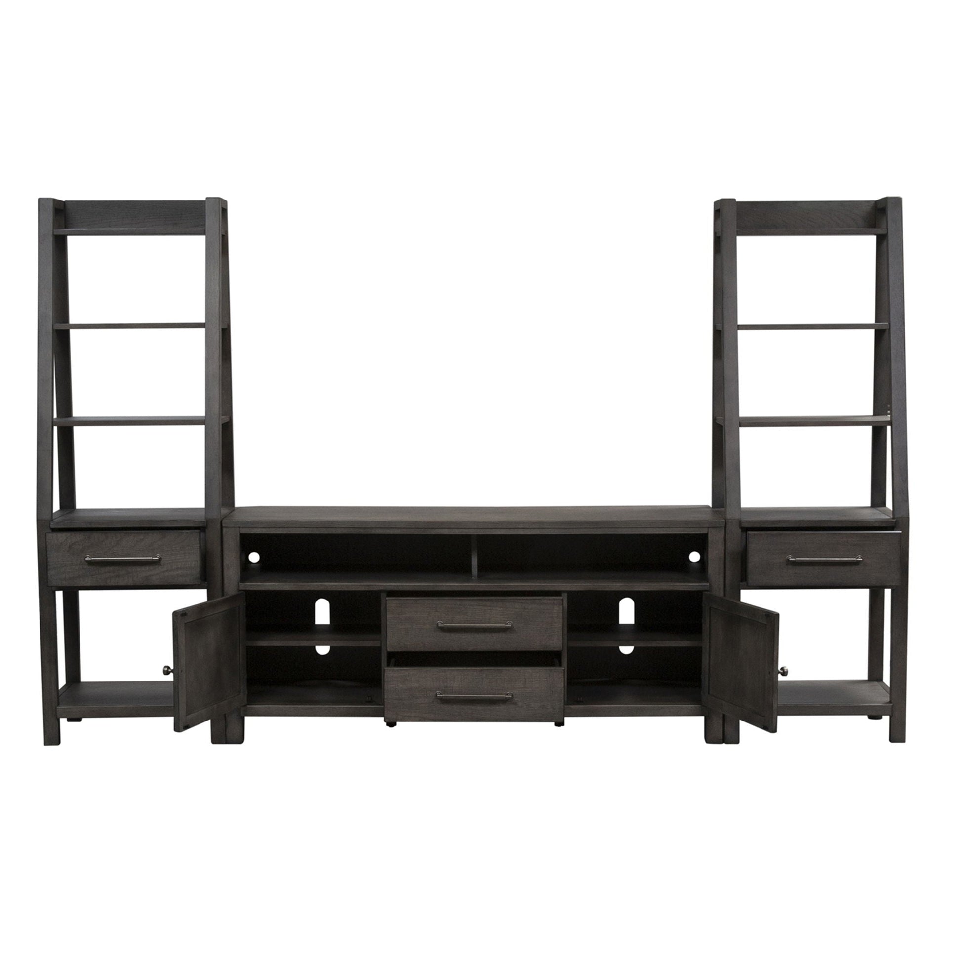 Liberty Furniture Modern Farmhouse - Entertainment Center With Piers - Dusty Charcoal | Meri Furniture